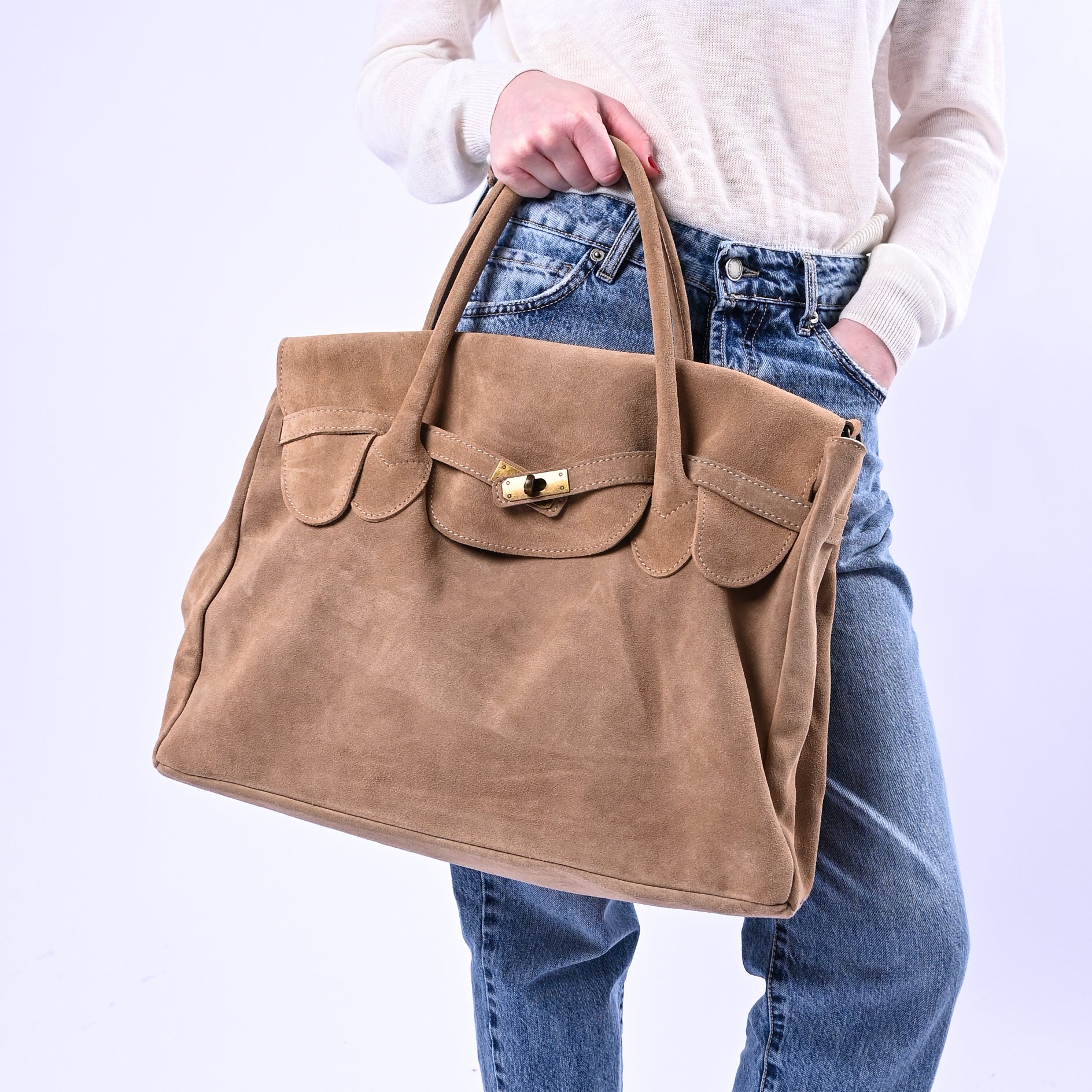 B LOVE - BORSA GRANDE MODELLO KELLY ART.16012 - CAMOSCIO DESERTO - Image 3