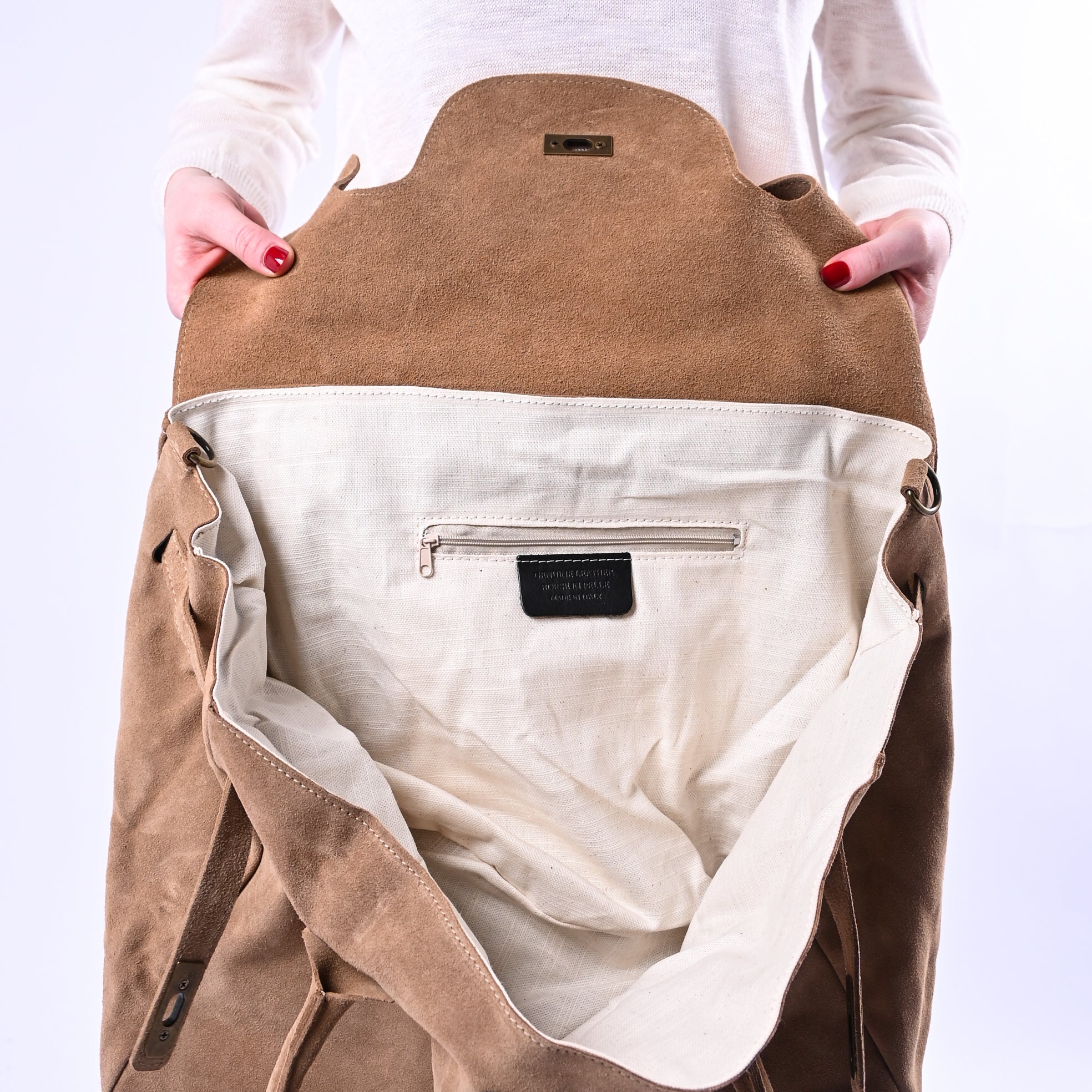 B LOVE - BORSA GRANDE MODELLO KELLY ART.16012 - CAMOSCIO DESERTO - Image 4