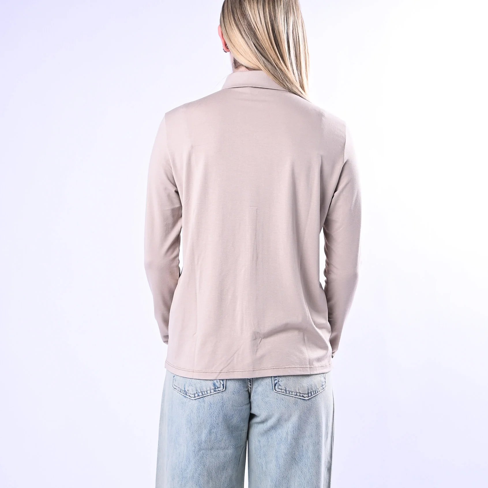 B LOVE - CAMICIA OLIVIA IN JERSEY ELASTICIZZATO ART.12065/B - BEIGE - Image 4