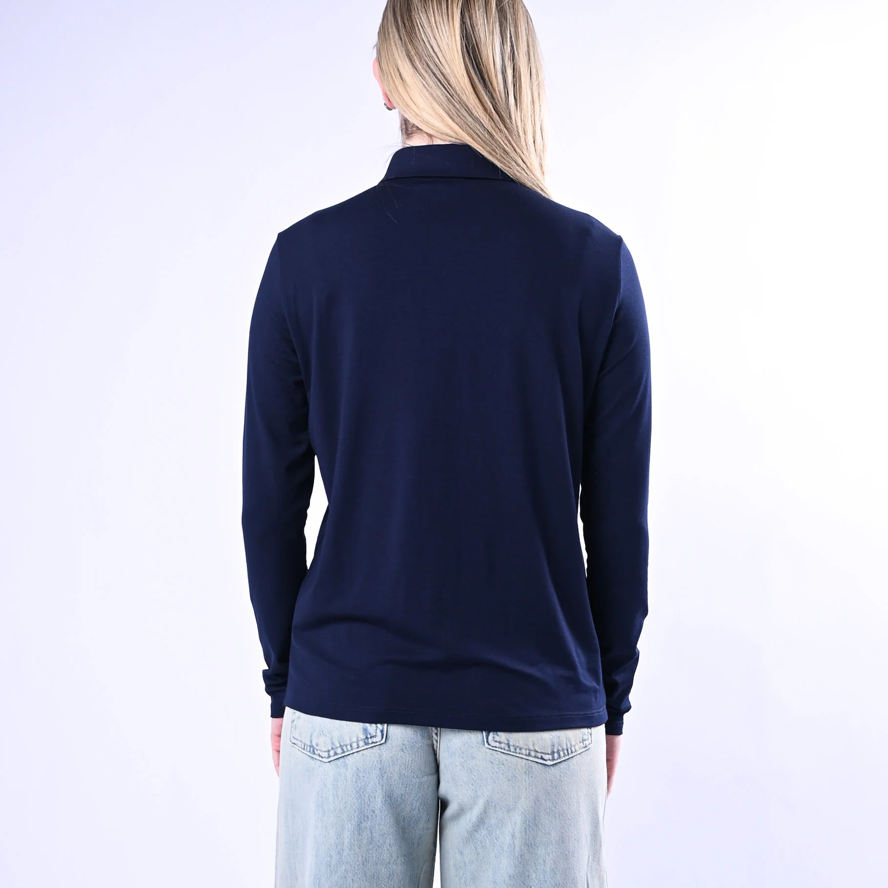 B LOVE - CAMICIA OLIVIA IN JERSEY ELASTICIZZATO ART.12065/BL - BLU - Image 4