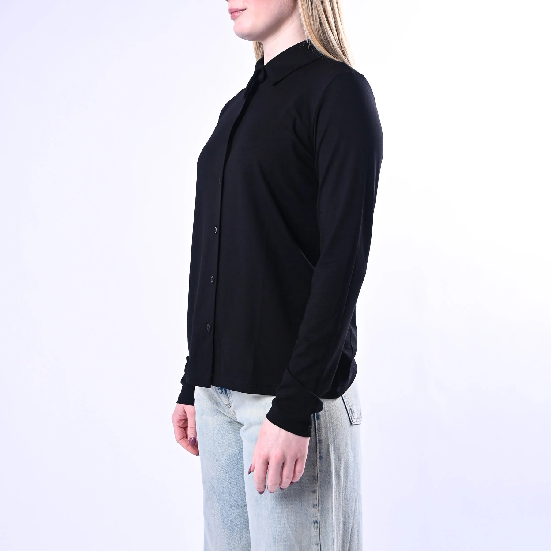 B LOVE - CAMICIA OLIVIA IN JERSEY ELASTICIZZATO ART.12065/N - NERO - Image 3
