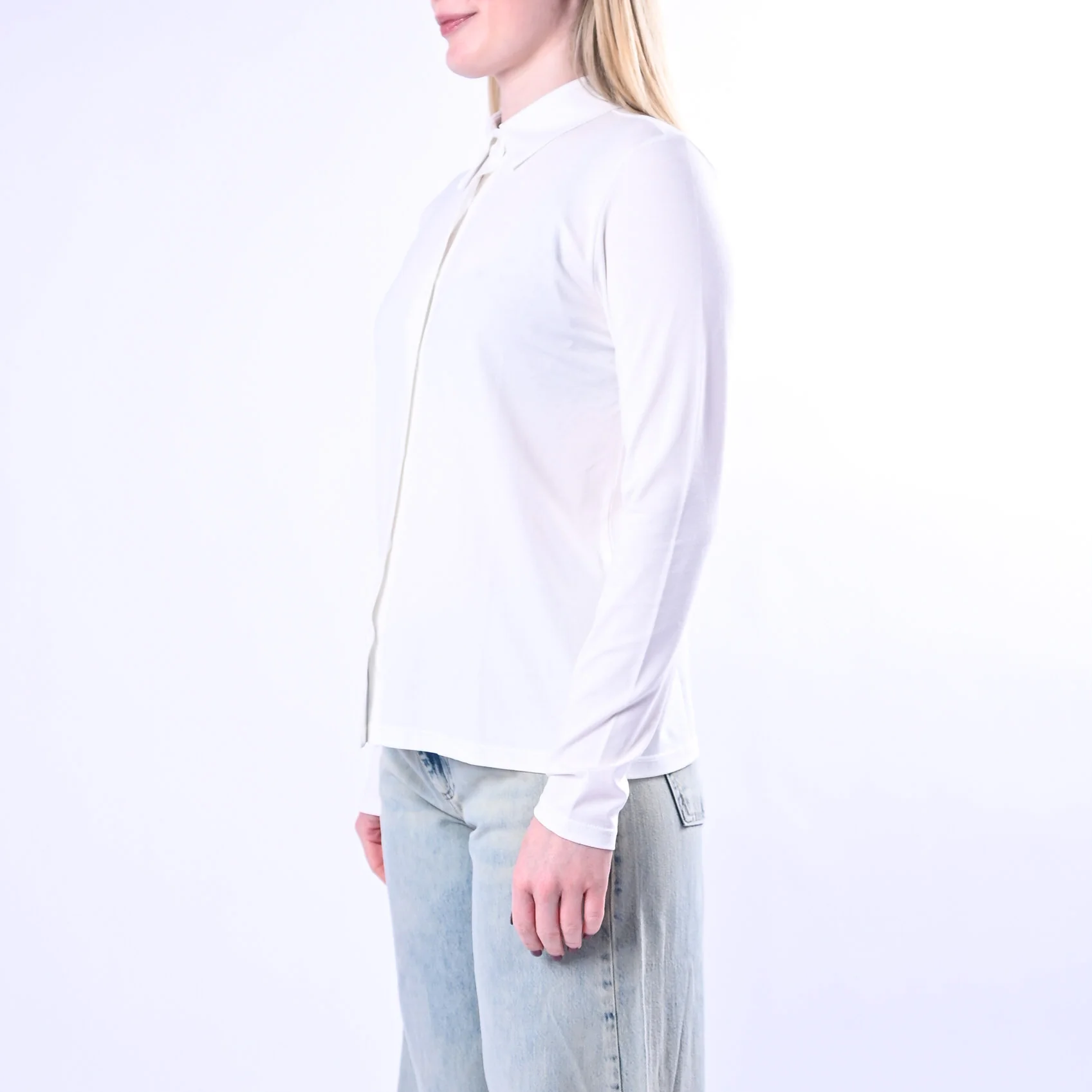B LOVE - CAMICIA OLIVIA IN JERSEY ELASTICIZZATO ART.12065/P - PANNA - Image 3