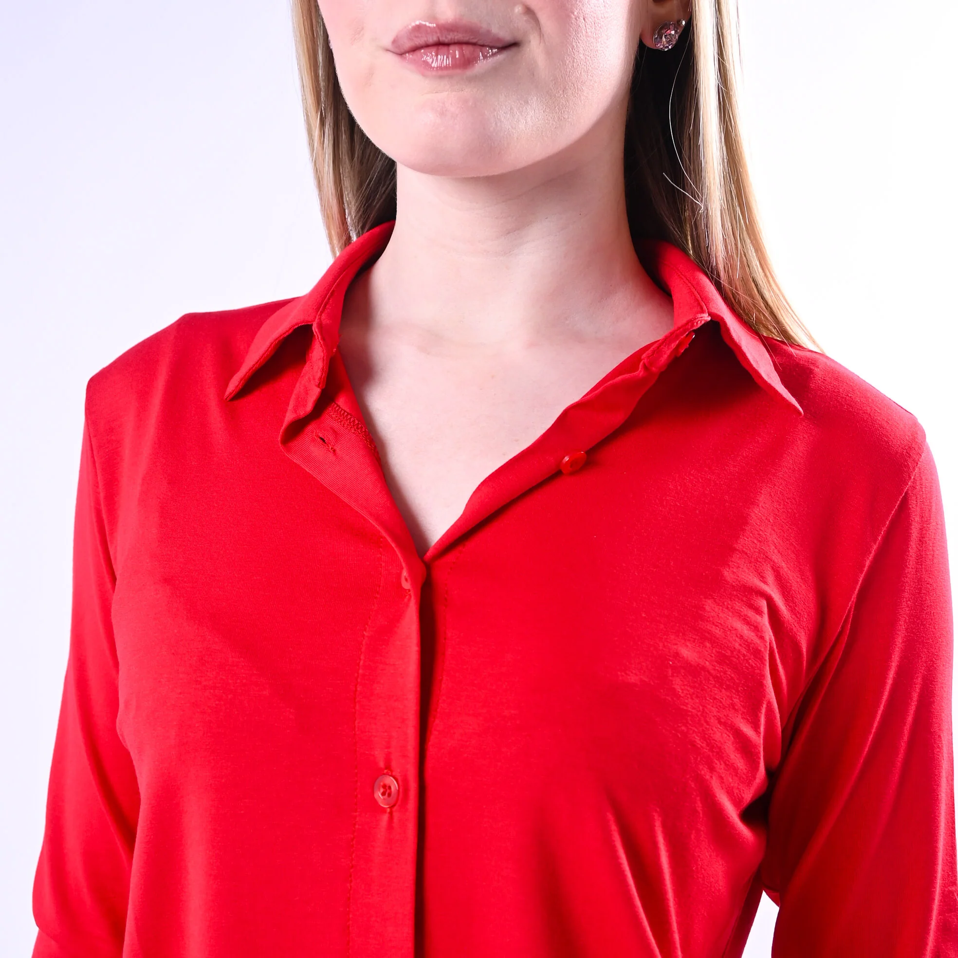 B LOVE - CAMICIA OLIVIA IN JERSEY ELASTICIZZATO ART.12065/R - ROSSO - Image 5