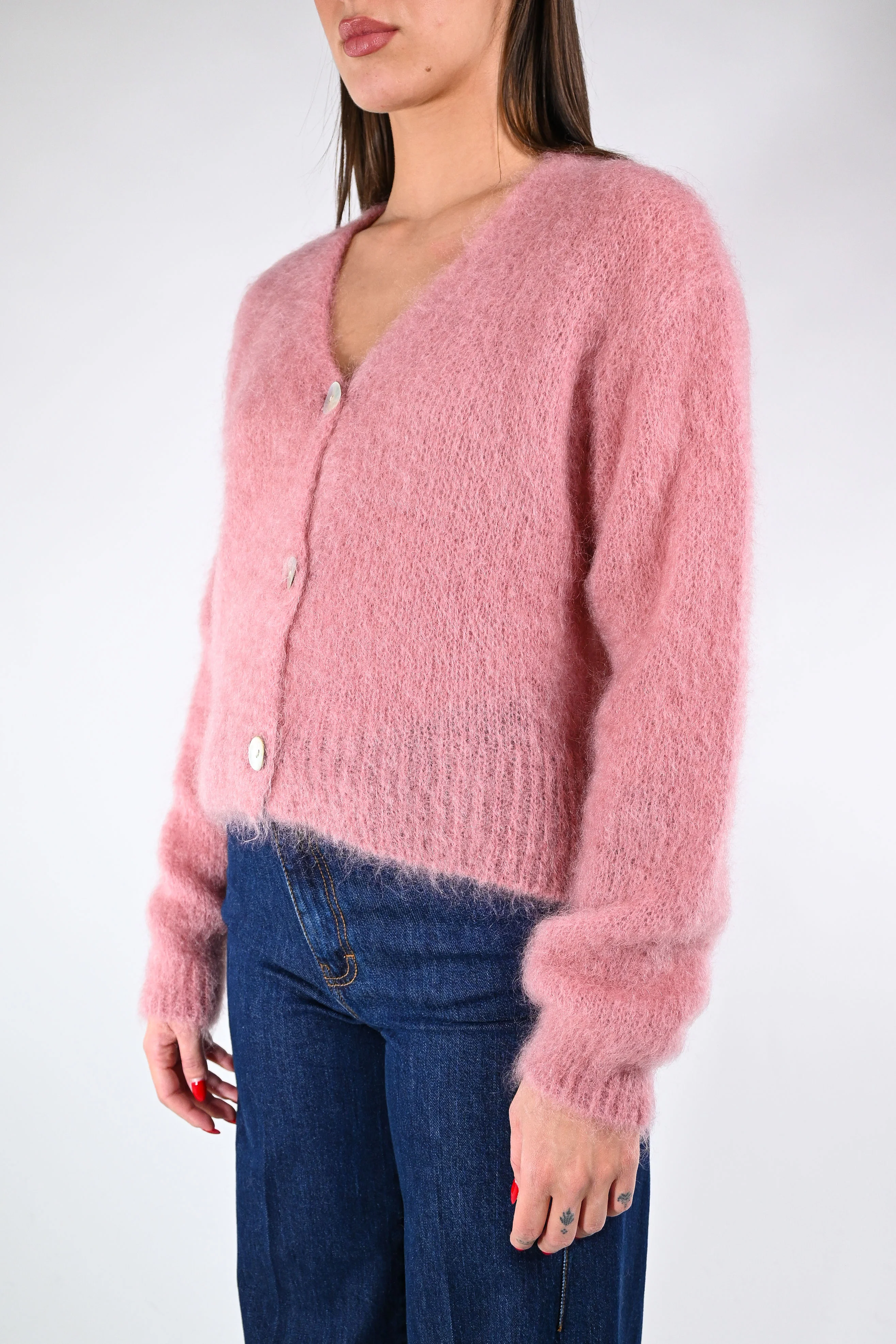 B LOVE - CARDIGAN CORTO KID MOHAIR ART.HH24259 - ROSA - Image 3