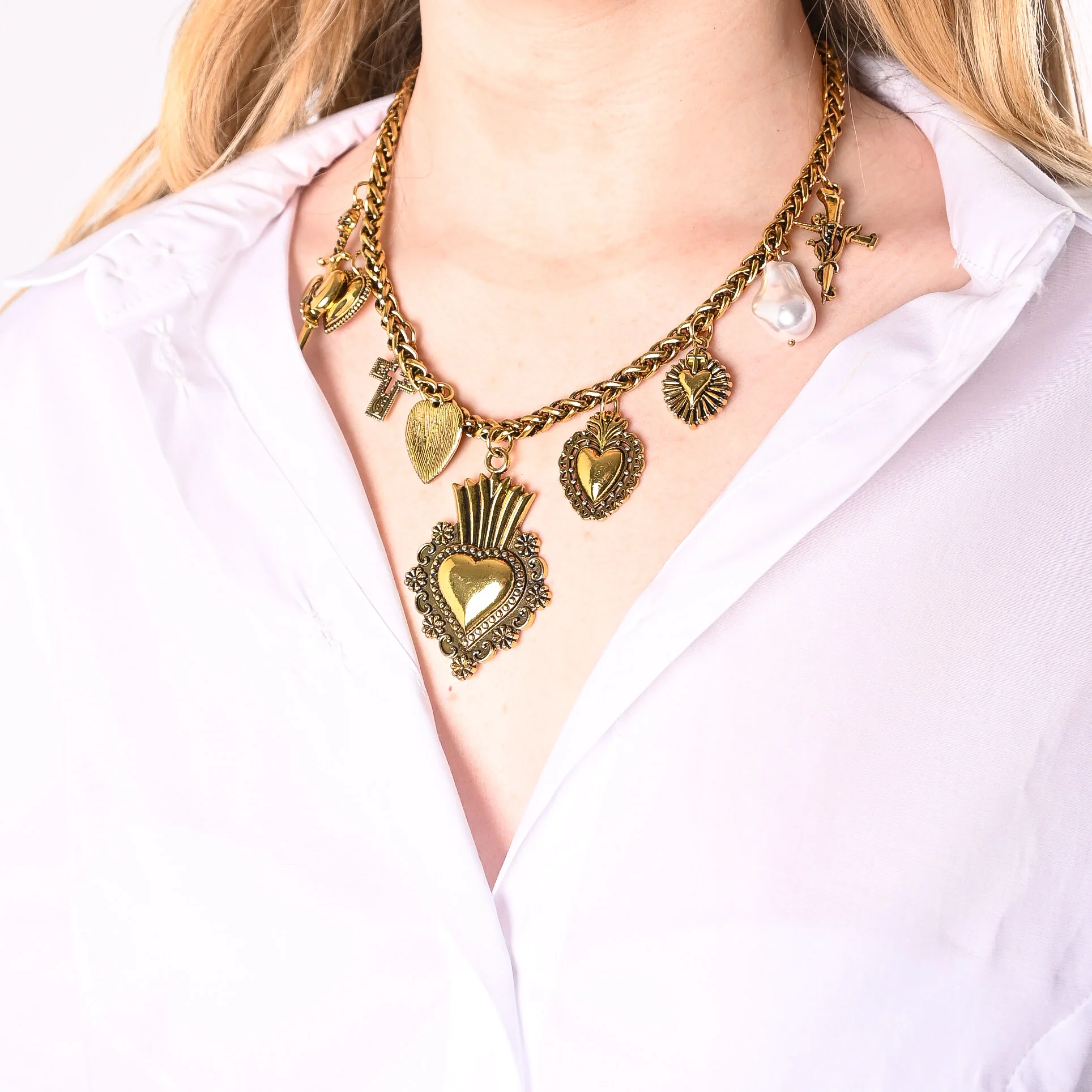 B LOVE - COLLANA CUORE SACRO ART. FJ-02532/O - ORO