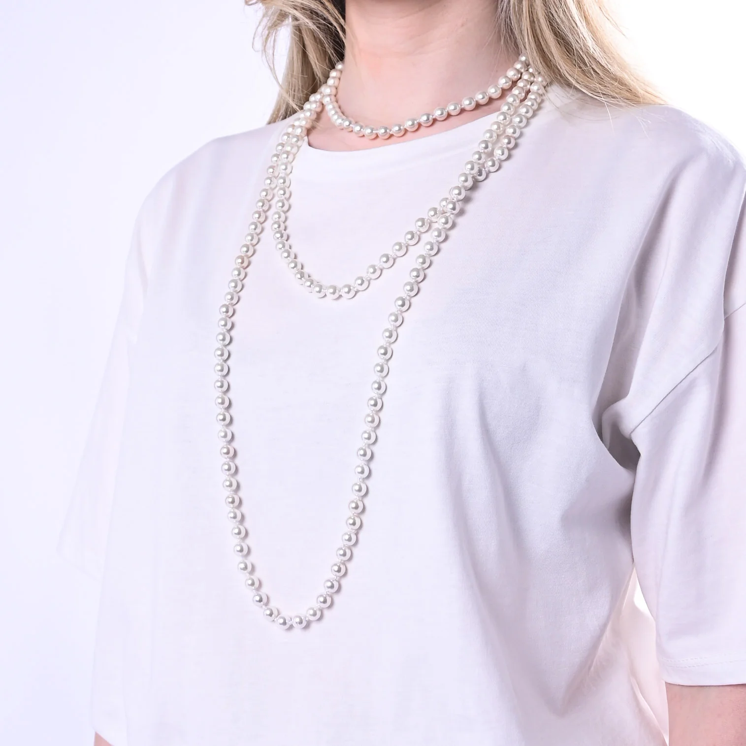B LOVE - COLLANA LUNGA PERLE ART.CLLNGP - AVORIO