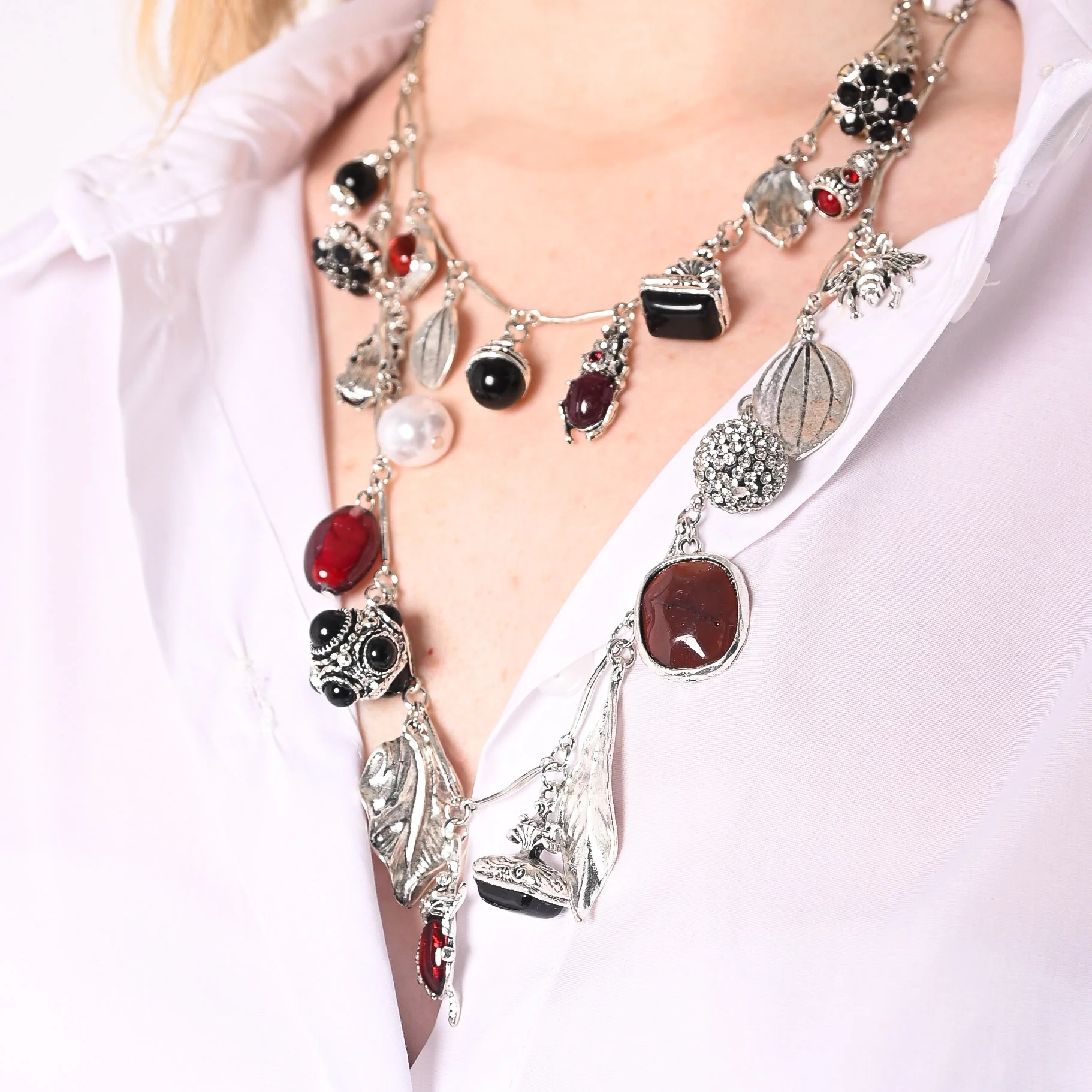 B LOVE - DOPPIA COLLANA MULTI-CHARM ART. AD-0444/A - ARGENTO - Image 2