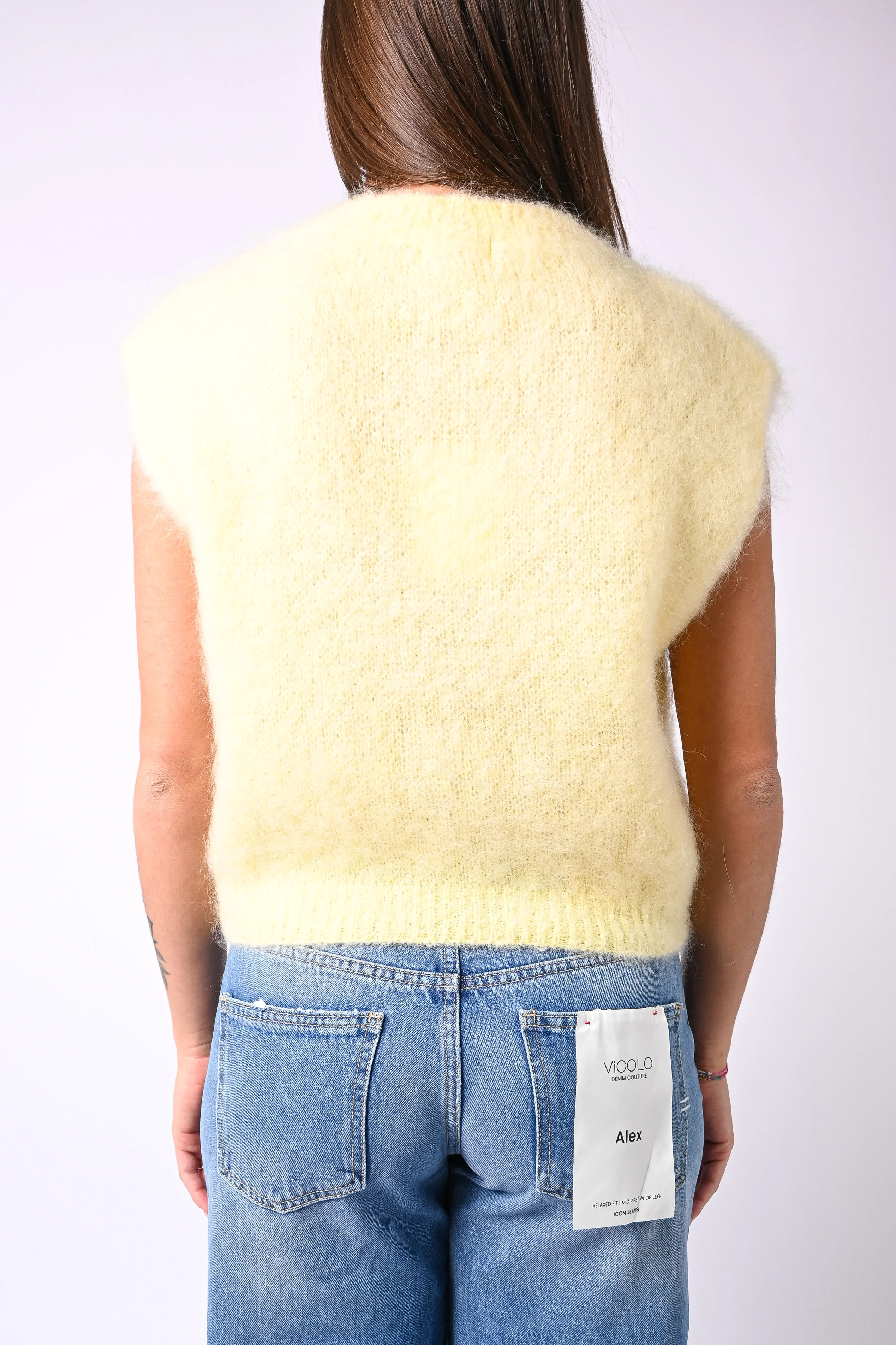 B LOVE - GILET MODELLO CHANEL IN KID MOHAIR ART.28023 - GIALLO - Image 4
