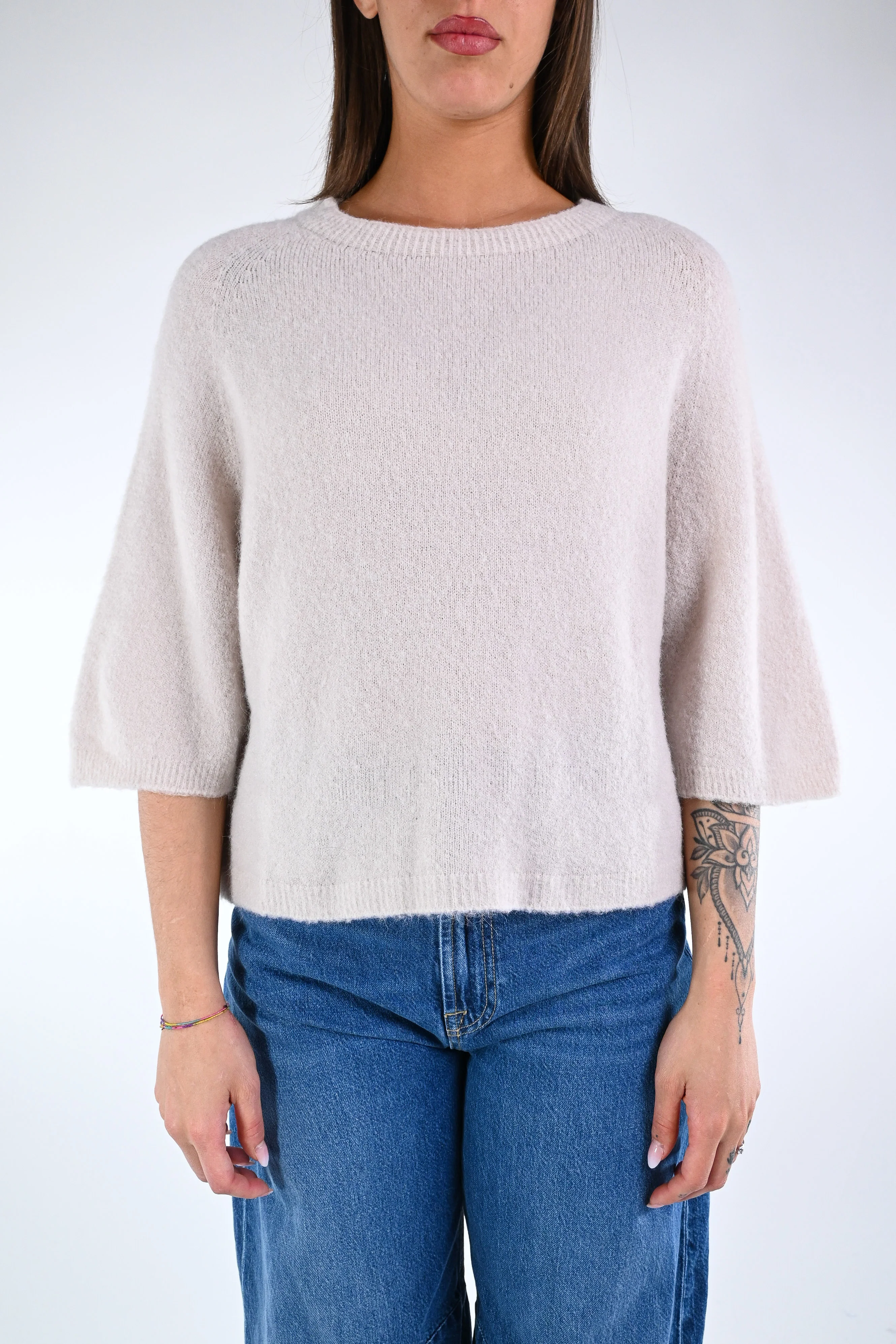 B LOVE - MAGLIA ALPACA OVER ART.COCCOLA/1038 - BEIGE - Image 2