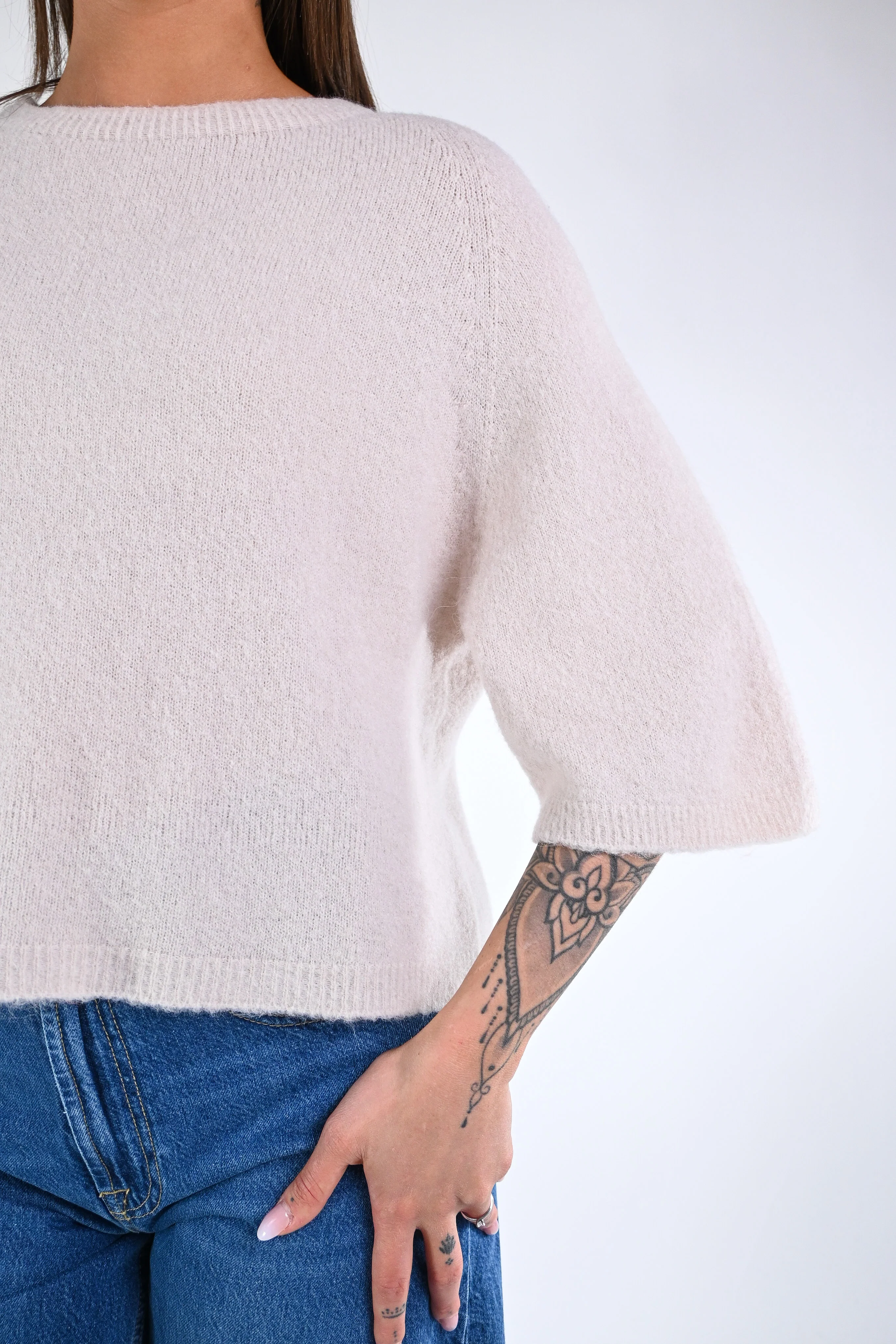 B LOVE - MAGLIA ALPACA OVER ART.COCCOLA/1038 - BEIGE - Image 5