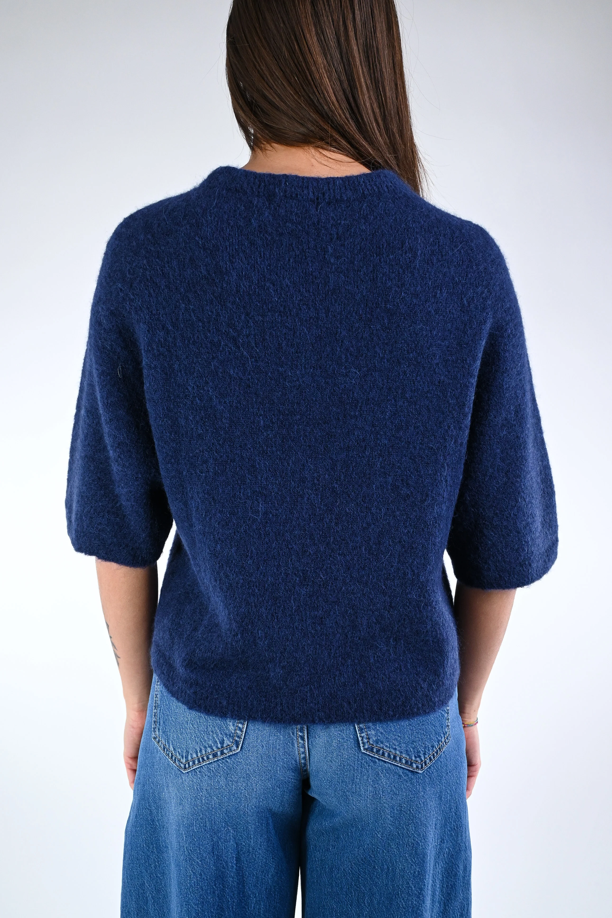 B LOVE - MAGLIA ALPACA OVER ART.COCCOLA/1038 - BLU - Image 4