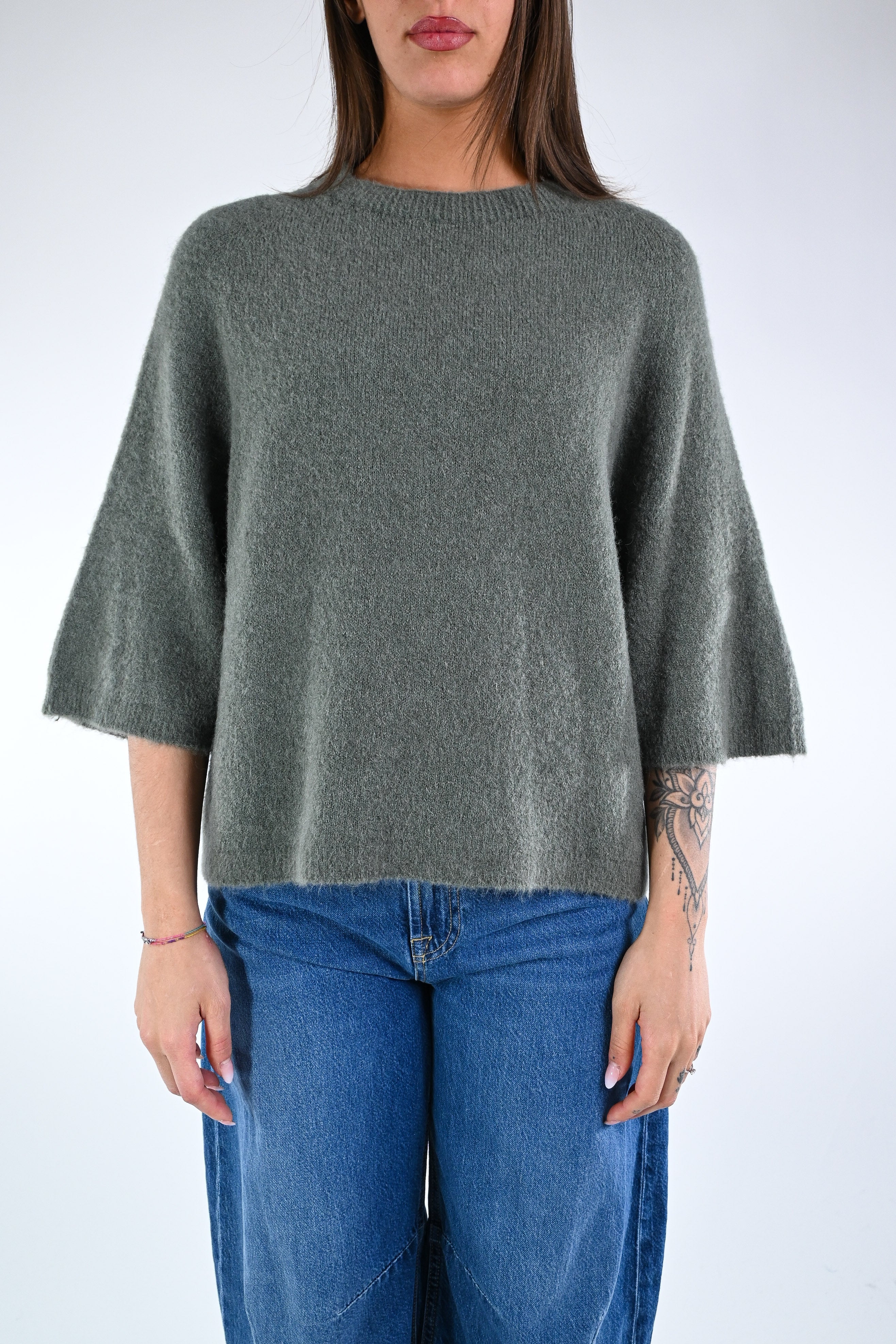 B LOVE - MAGLIA ALPACA OVER ART.COCCOLA/1038 - MILITARE - Image 2