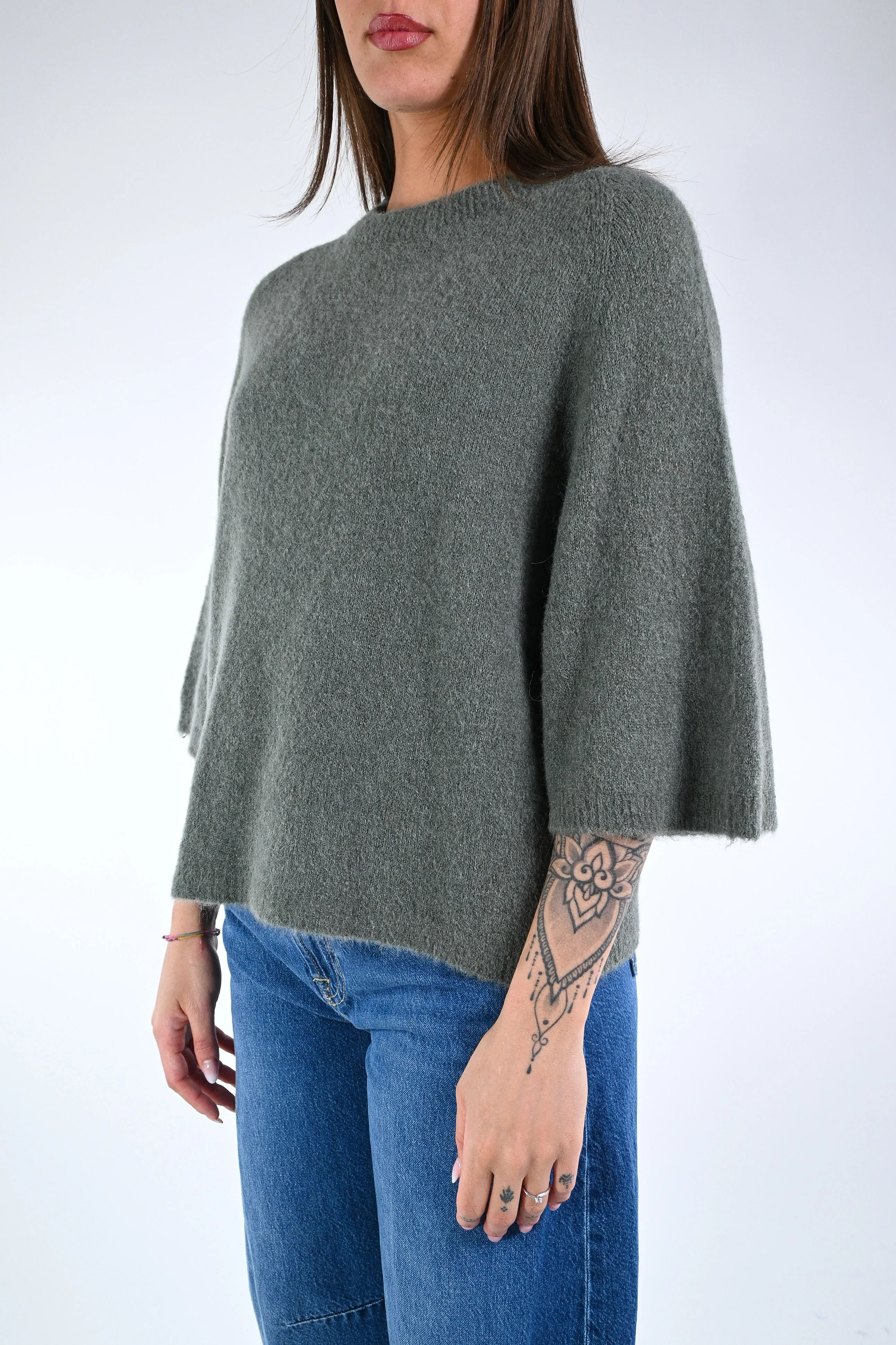 B LOVE - MAGLIA ALPACA OVER ART.COCCOLA/1038 - MILITARE - Image 3