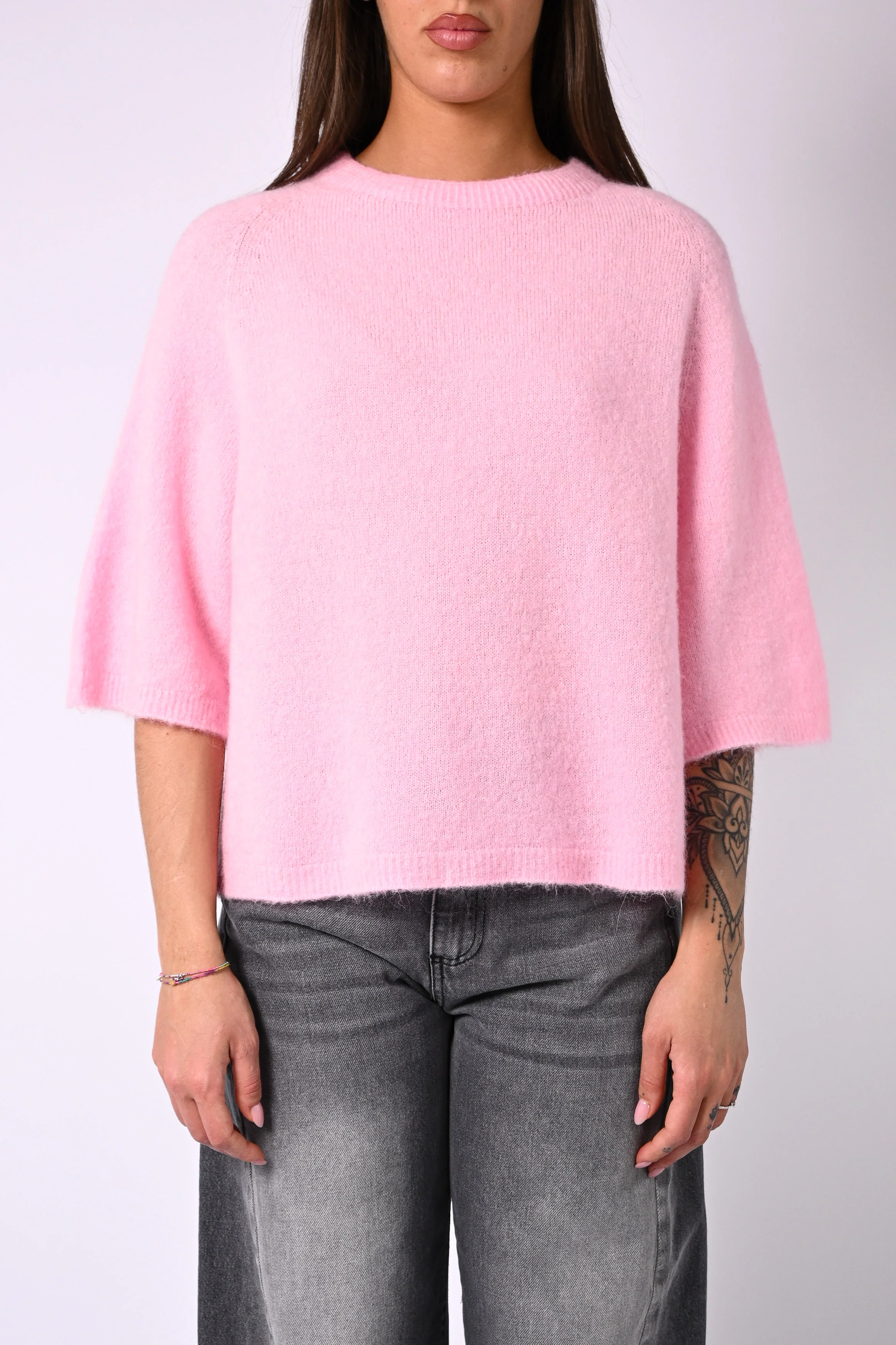 B LOVE - MAGLIA ALPACA OVER ART.COCCOLA/1038 - ROSA BABY - Image 2