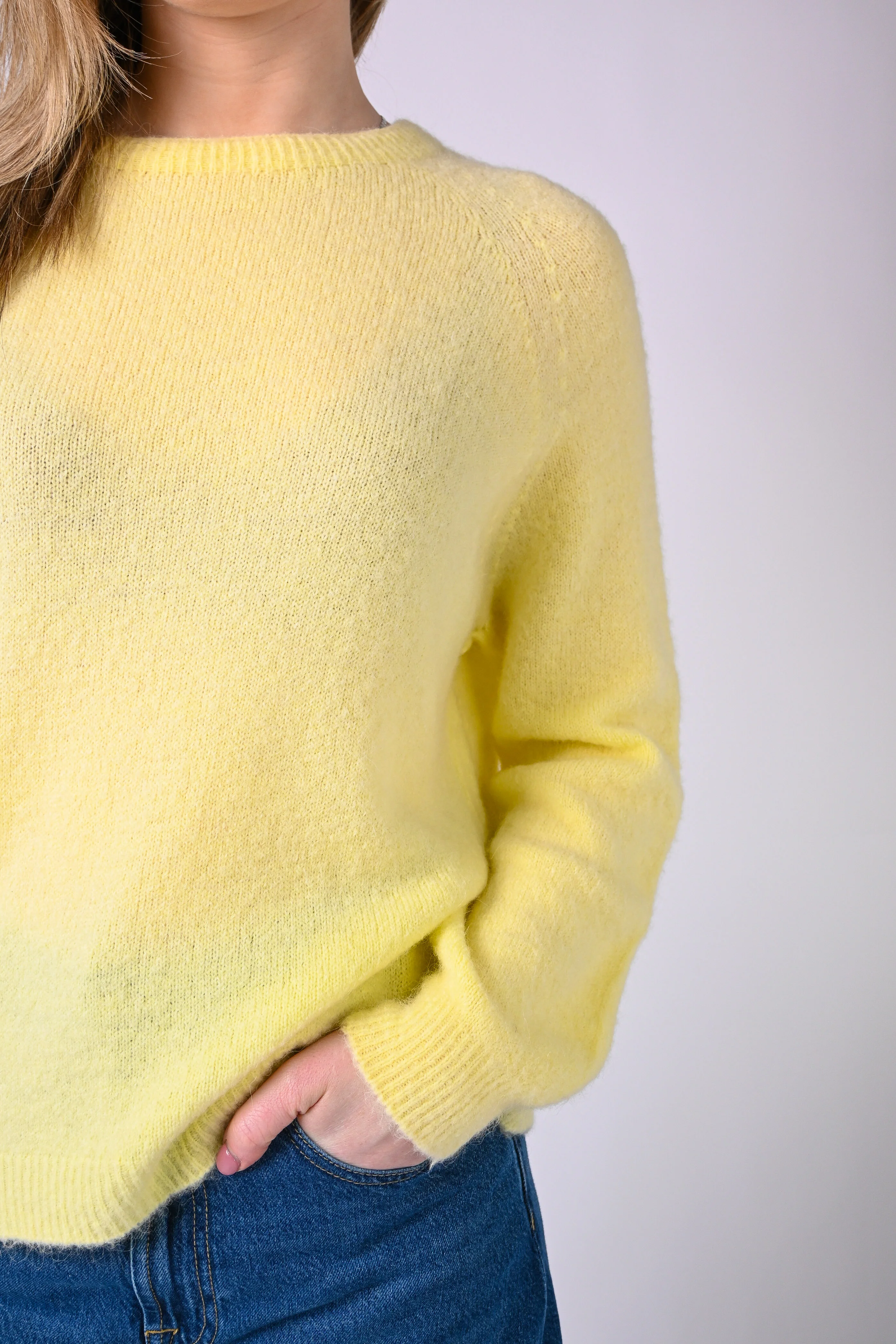 B LOVE - MAGLIA BABY ALPACA MANICA LUNGA ART.SOFT/1013 - GIALLO - Image 5