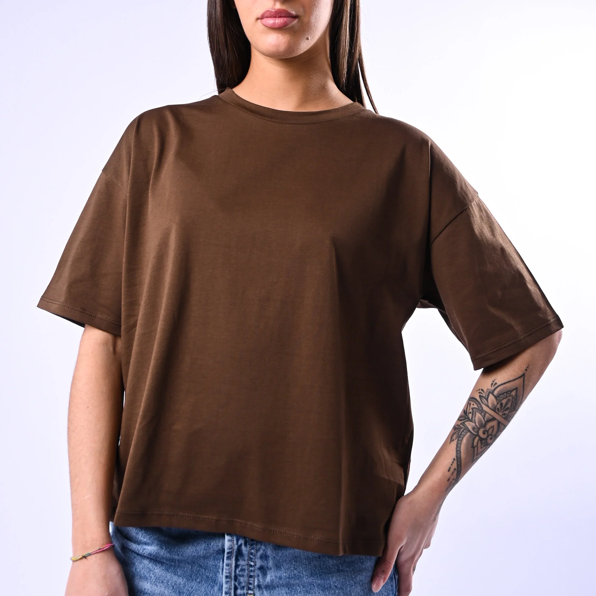 B LOVE - T-SHIRT A SCATOLA MANICA CORTA ART.12016 - CIOCCOLATO - Image 5