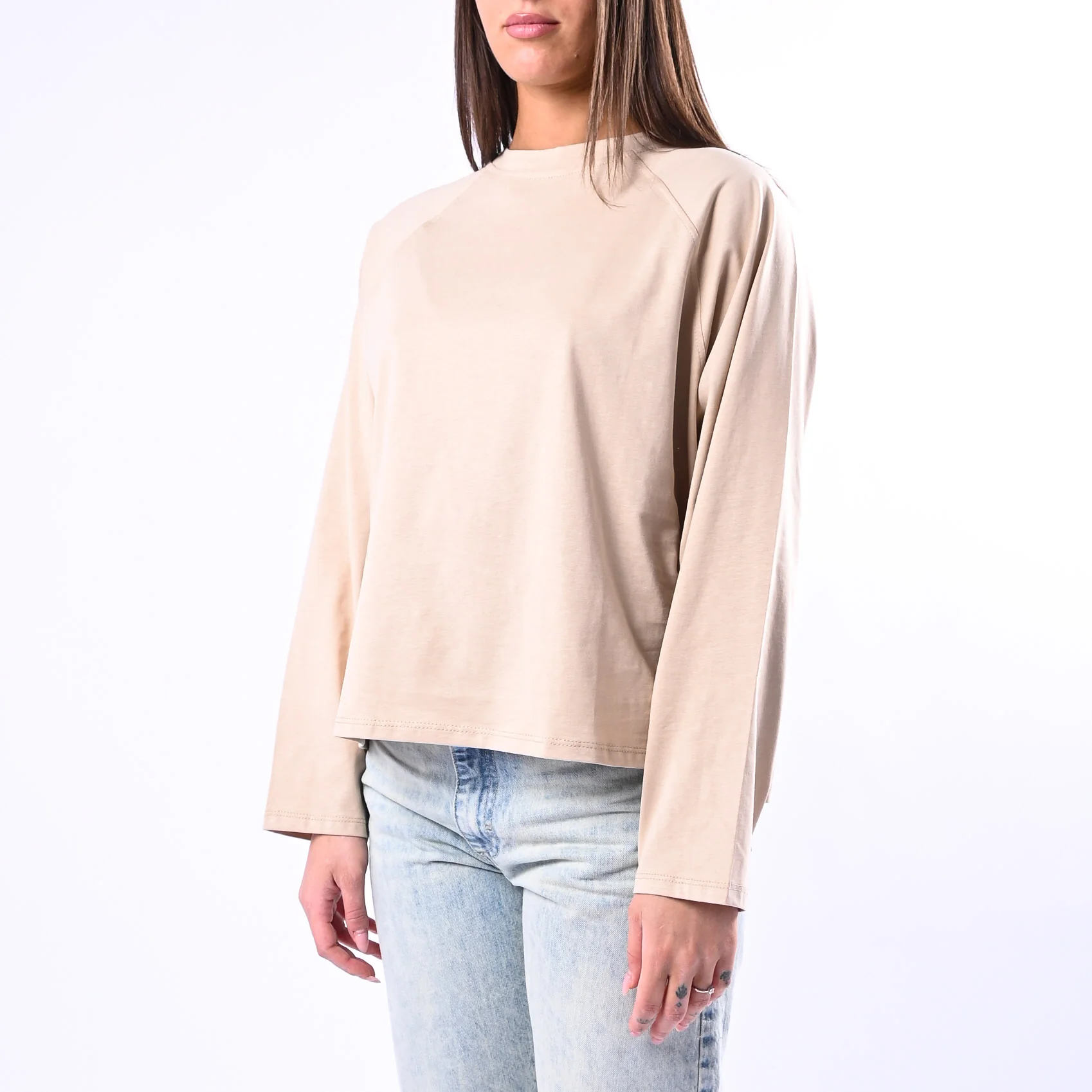 B LOVE - T-SHIRT A SCATOLA MANICA LUNGA ART.11751 - BEIGE - Image 3