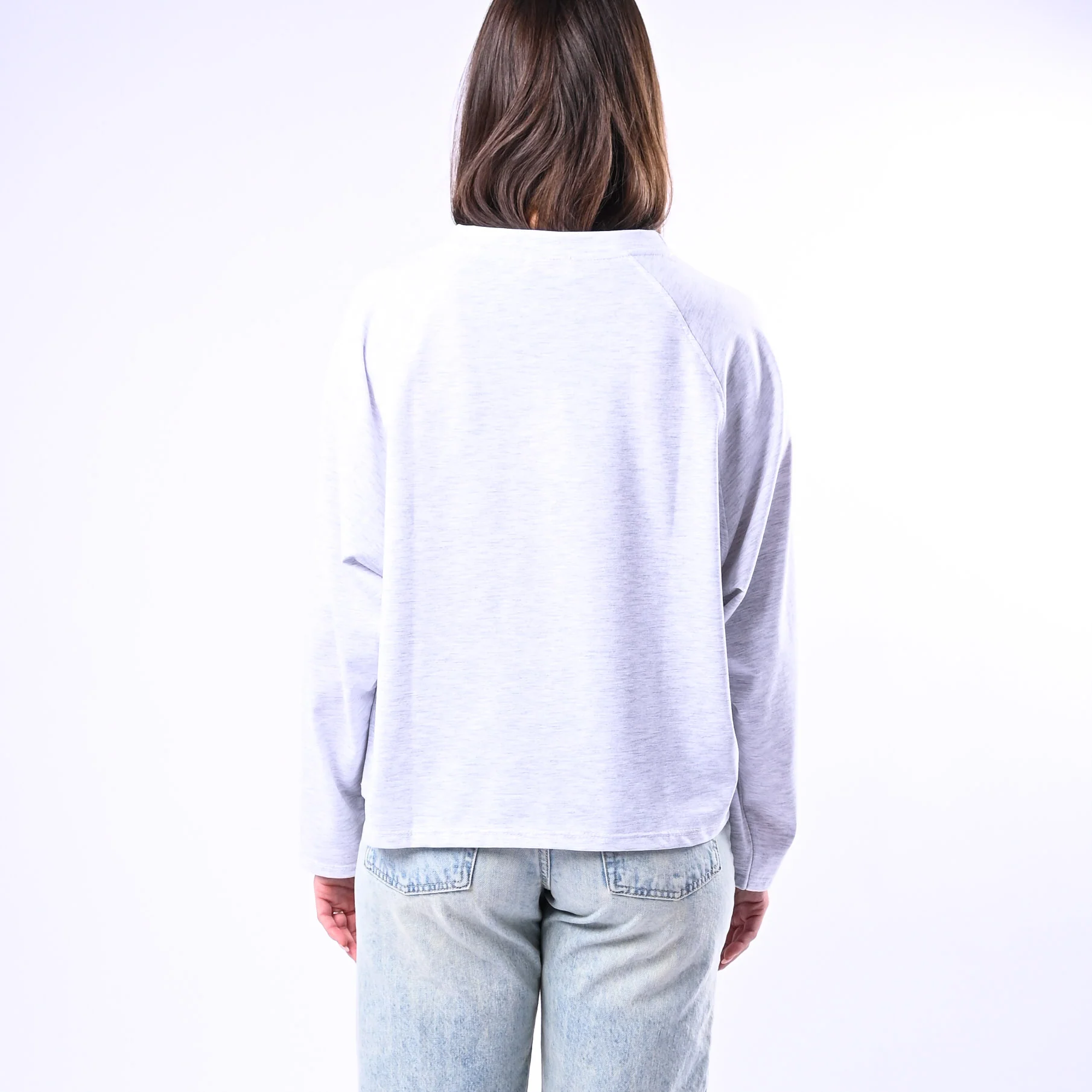 B LOVE - T-SHIRT A SCATOLA MANICA LUNGA ART.11751 - GRIGIO MELANGE - Image 4