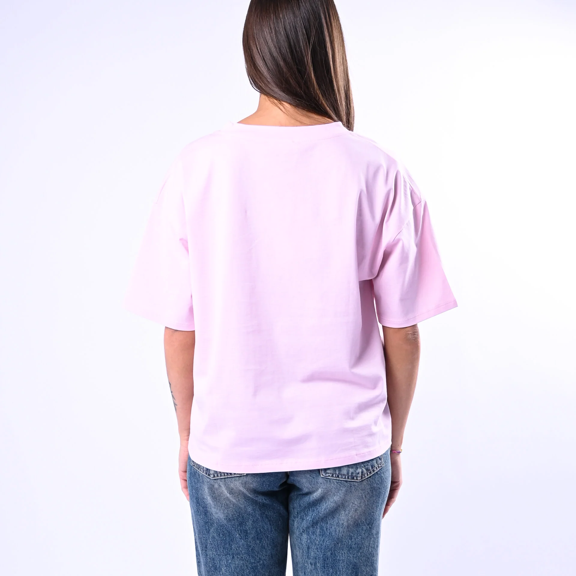 B LOVE - T-SHIRT A SCATOLA SCOLLO V ART.12001 - ROSA - Image 4