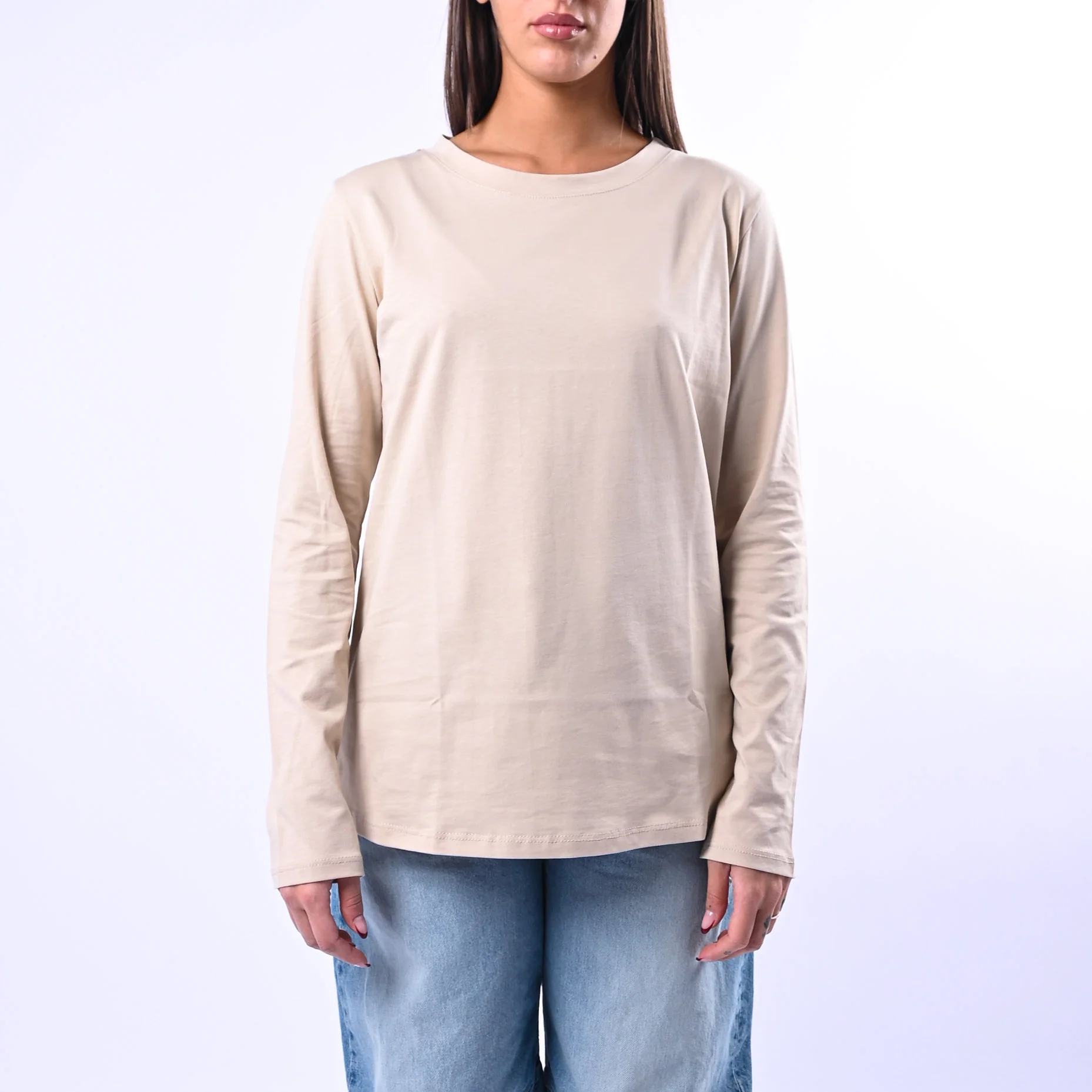 B LOVE - T-SHIRT GIROCOLLO MANICA LUNGA ART.12038 - BEIGE - Image 2