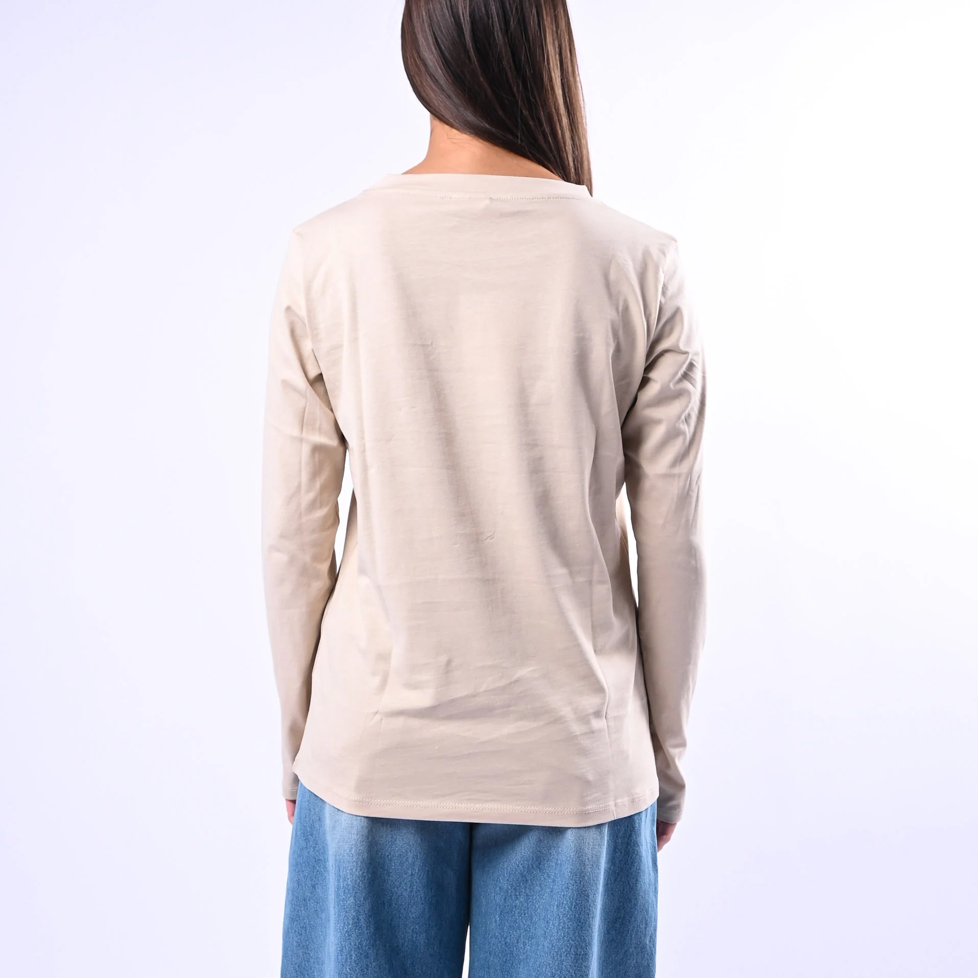 B LOVE - T-SHIRT GIROCOLLO MANICA LUNGA ART.12038 - BEIGE - Image 4