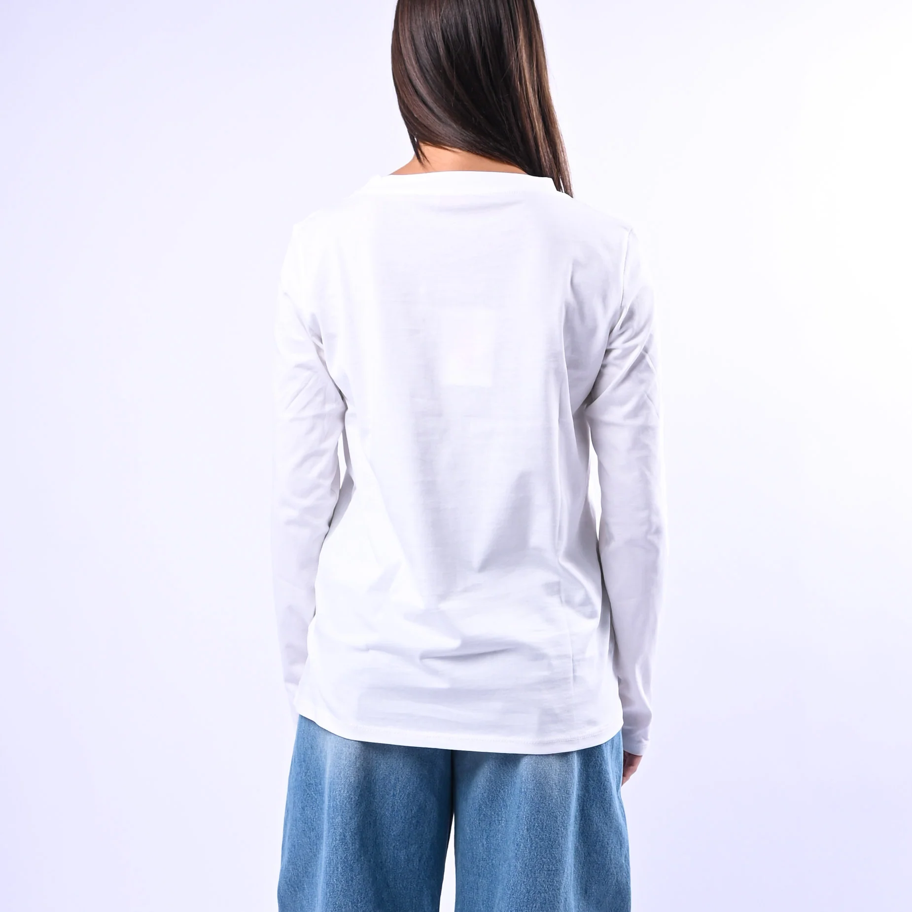 B LOVE - T-SHIRT GIROCOLLO MANICA LUNGA ART.12038 - PANNA - Image 4