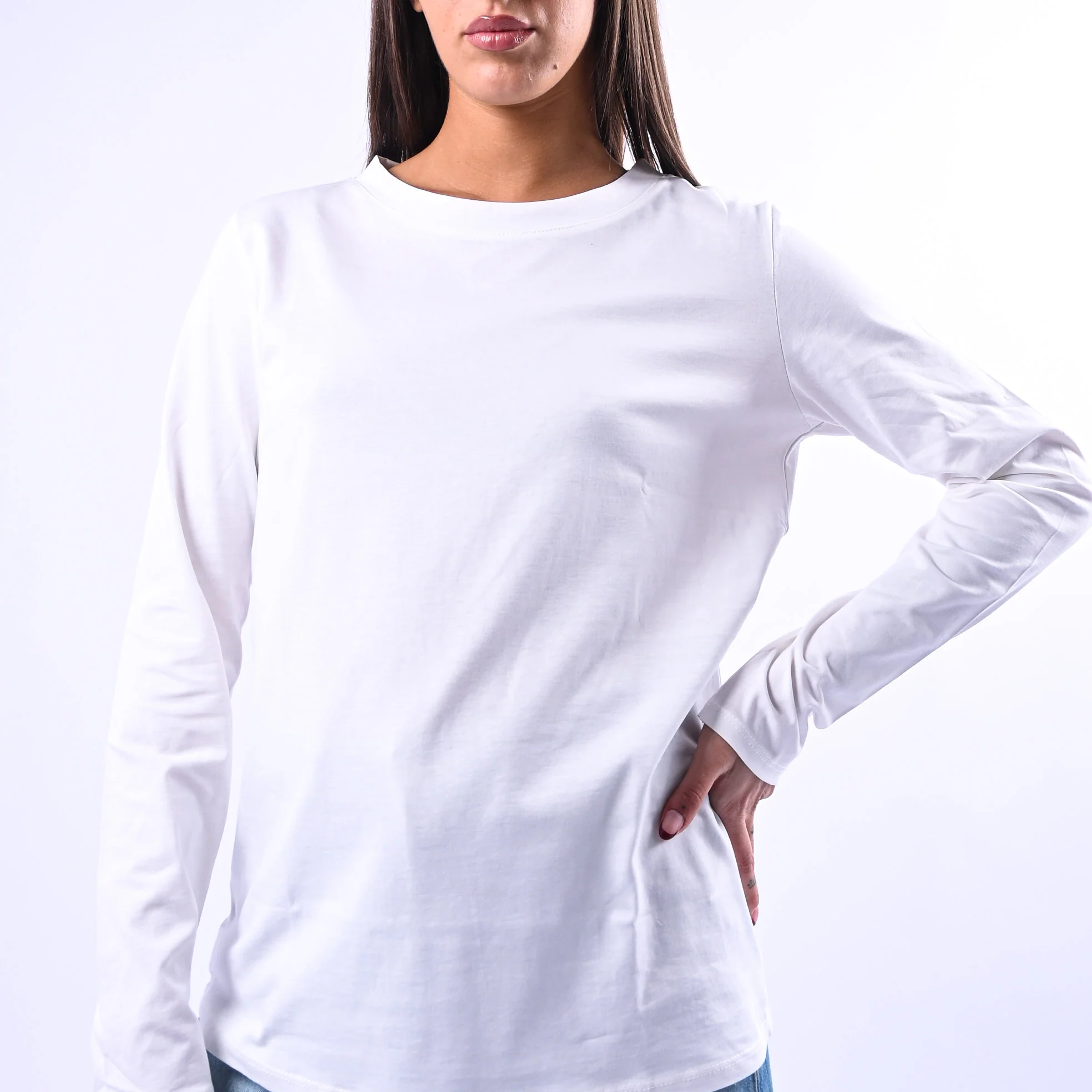 B LOVE - T-SHIRT GIROCOLLO MANICA LUNGA ART.12038 - PANNA - Image 5