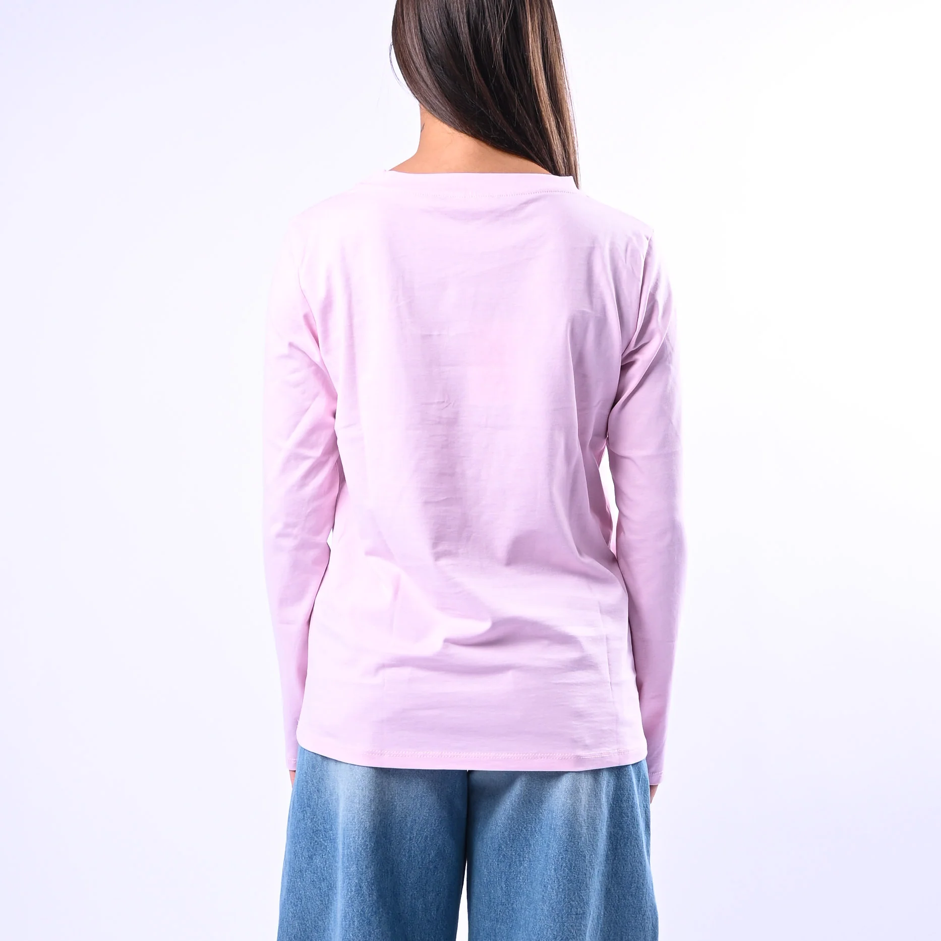B LOVE - T-SHIRT GIROCOLLO MANICA LUNGA ART.12038 - ROSA - Image 4