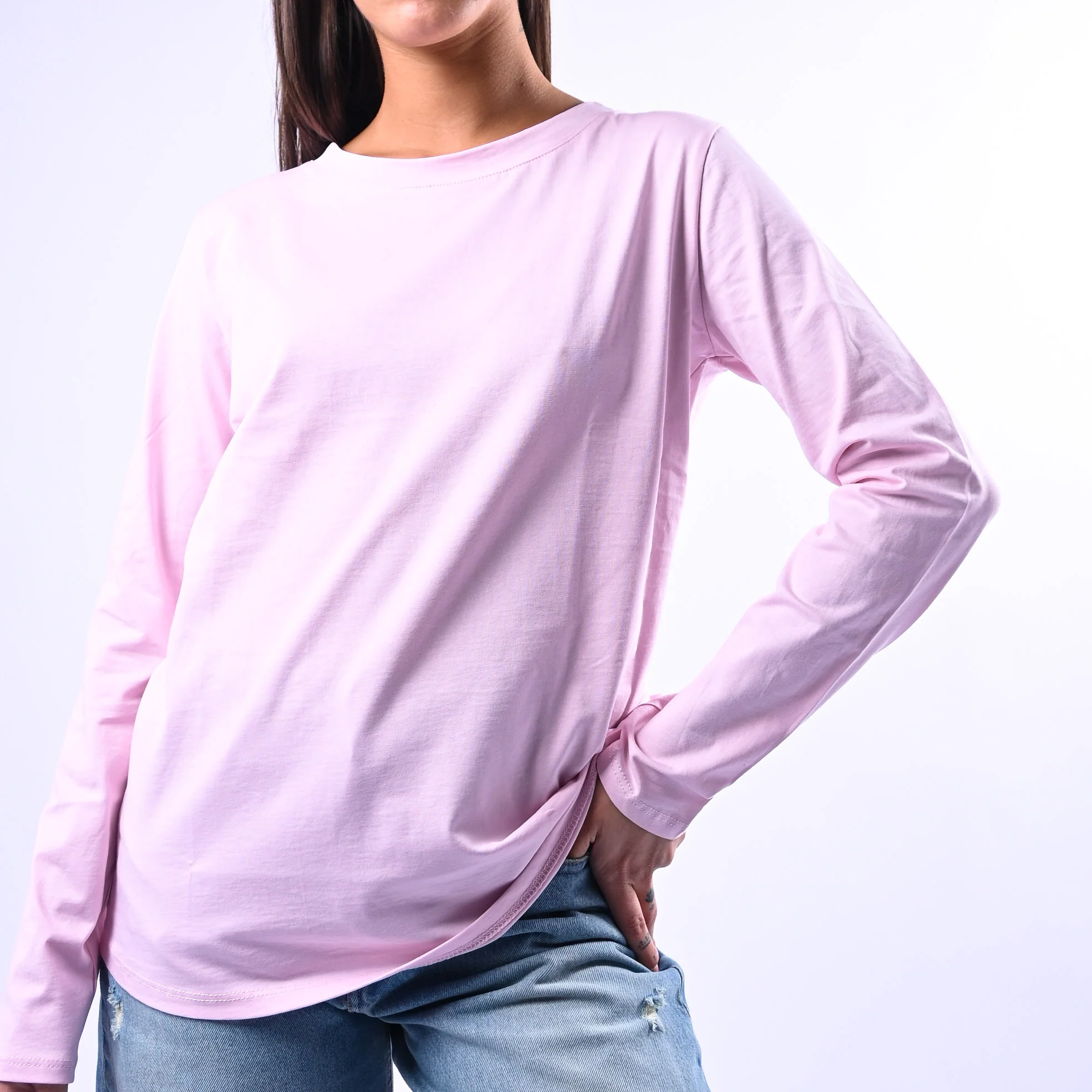 B LOVE - T-SHIRT GIROCOLLO MANICA LUNGA ART.12038 - ROSA - Image 5