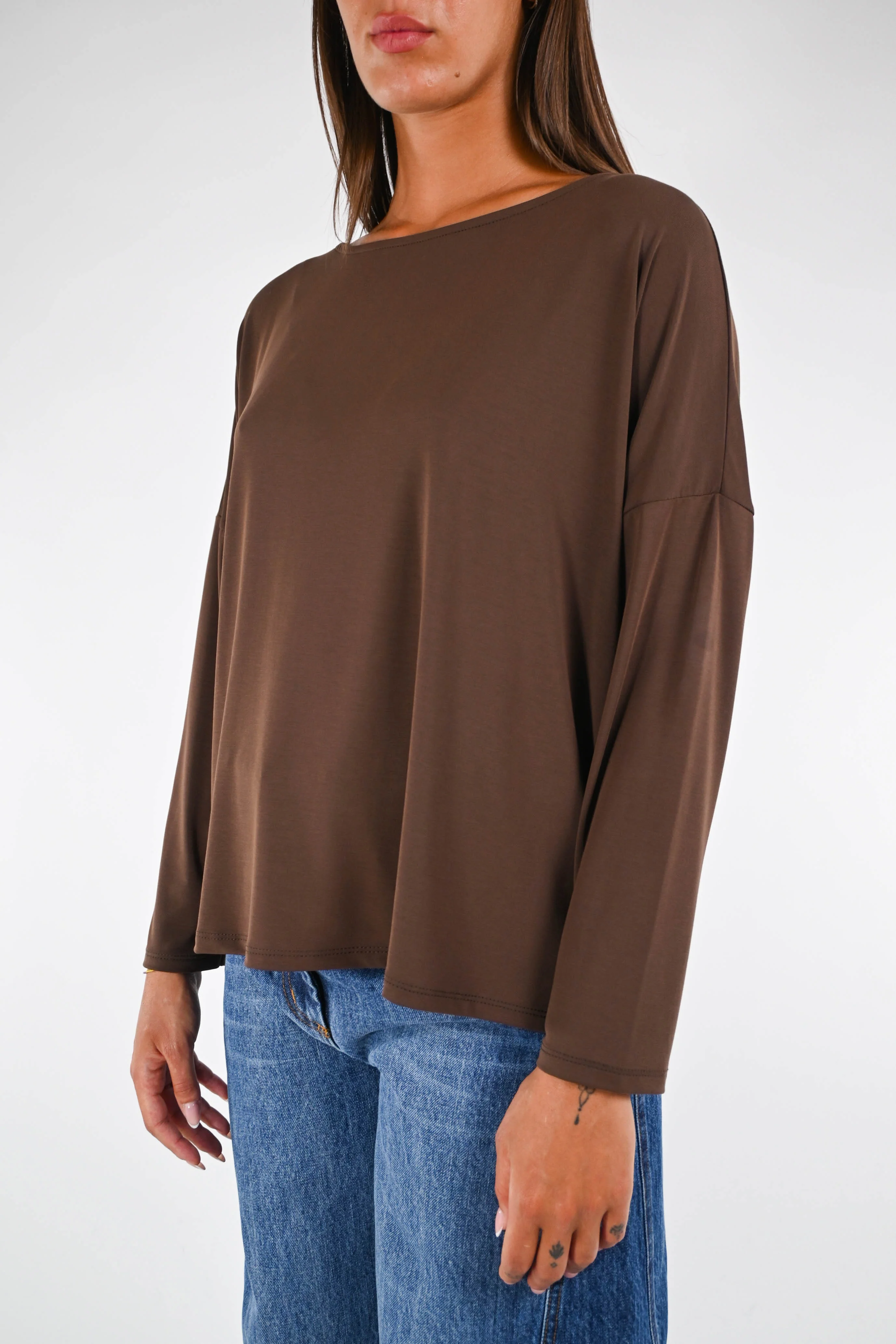 B LOVE - T-SHIRT MODAL A SCATOLA ART.8817M - CIOCCOLATO - Image 3