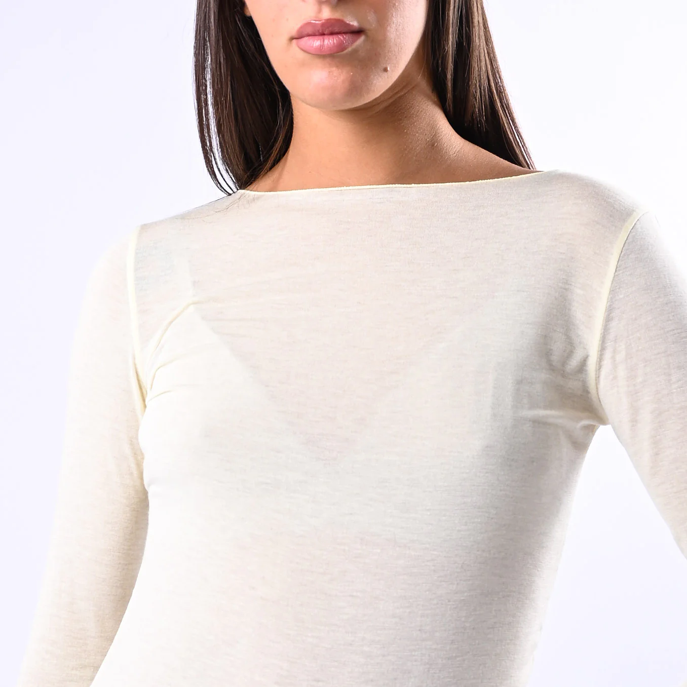 B LOVE - T-SHIRT SCOLLO BARCHETTA MISTO SETA ART.10987/PE - GIALLO - Image 5
