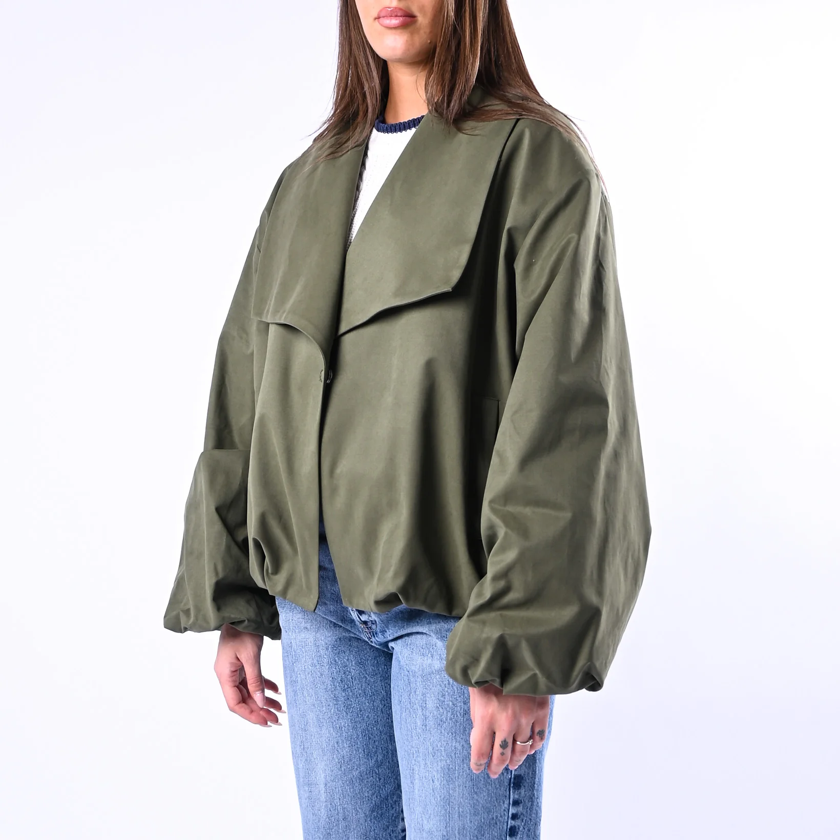 GOLD - BOMBER COLLO A SCIALLE ART.38070/4704 - MILITARE - Image 3