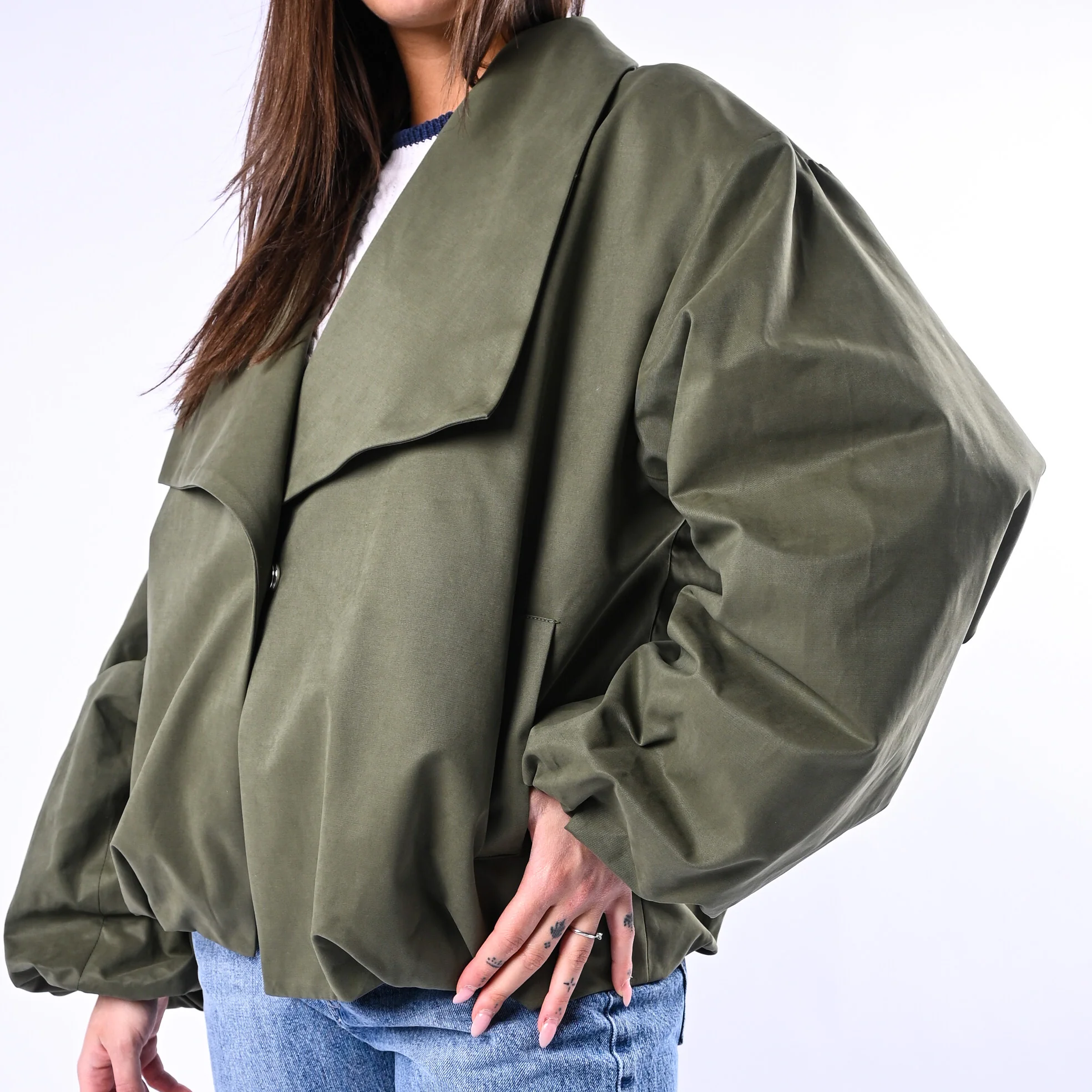 GOLD - BOMBER COLLO A SCIALLE ART.38070/4704 - MILITARE - Image 5