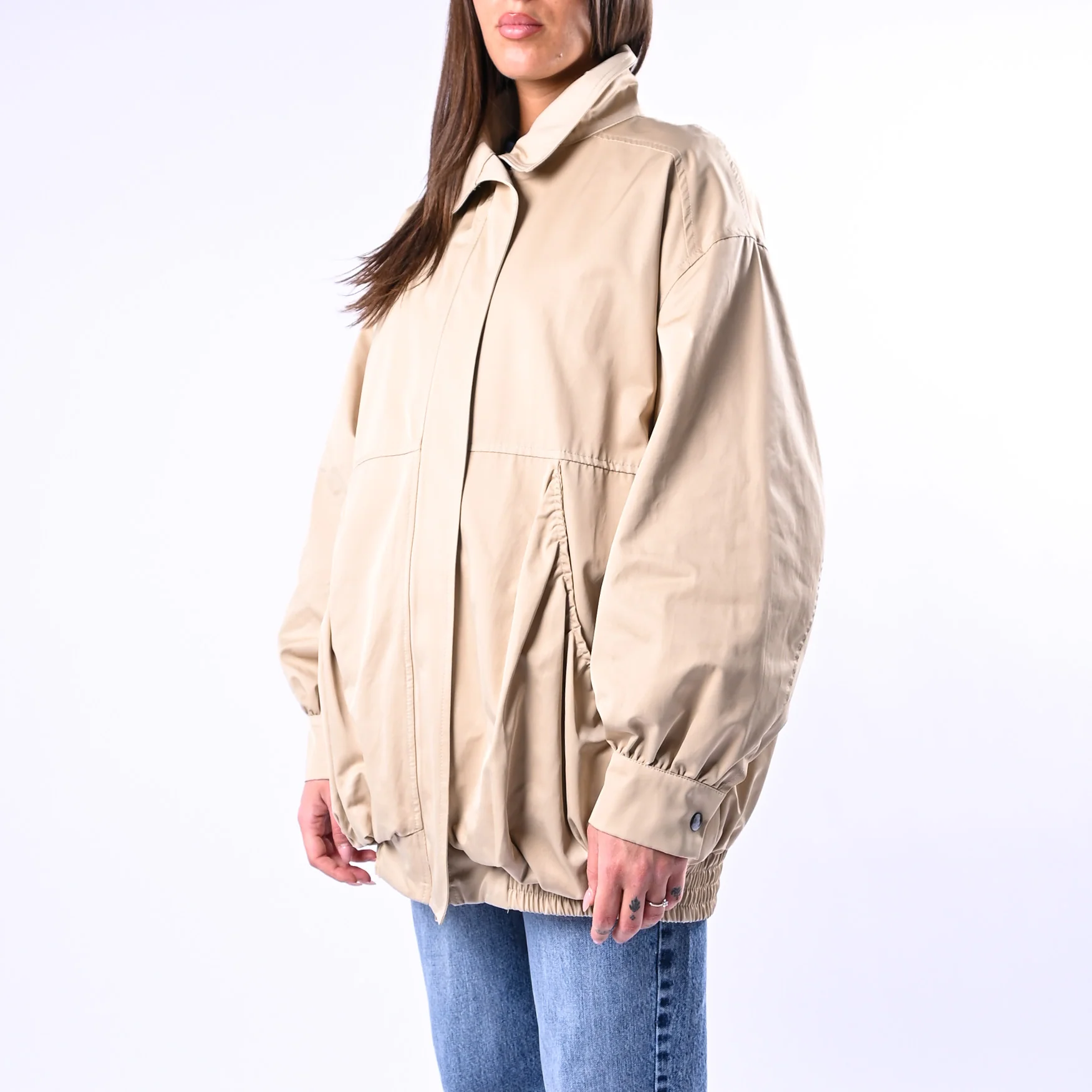 GOLD - BOMBER OVER CON TASCHE A PALLONCINO ART.39069/4705 - BEIGE - Image 3