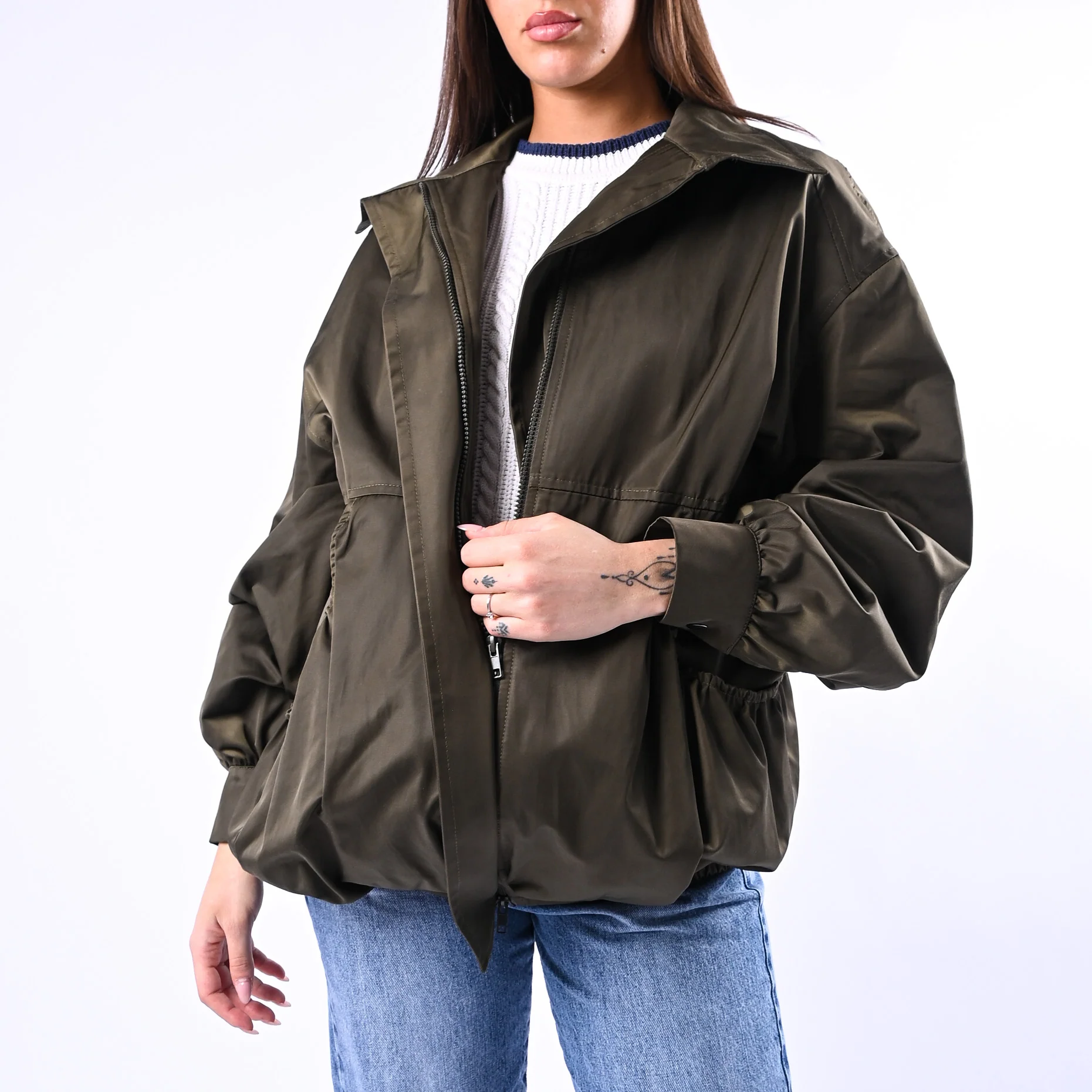 GOLD - BOMBER OVER CON TASCHE A PALLONCINO ART.39069/4705 - MILITARE - Image 5