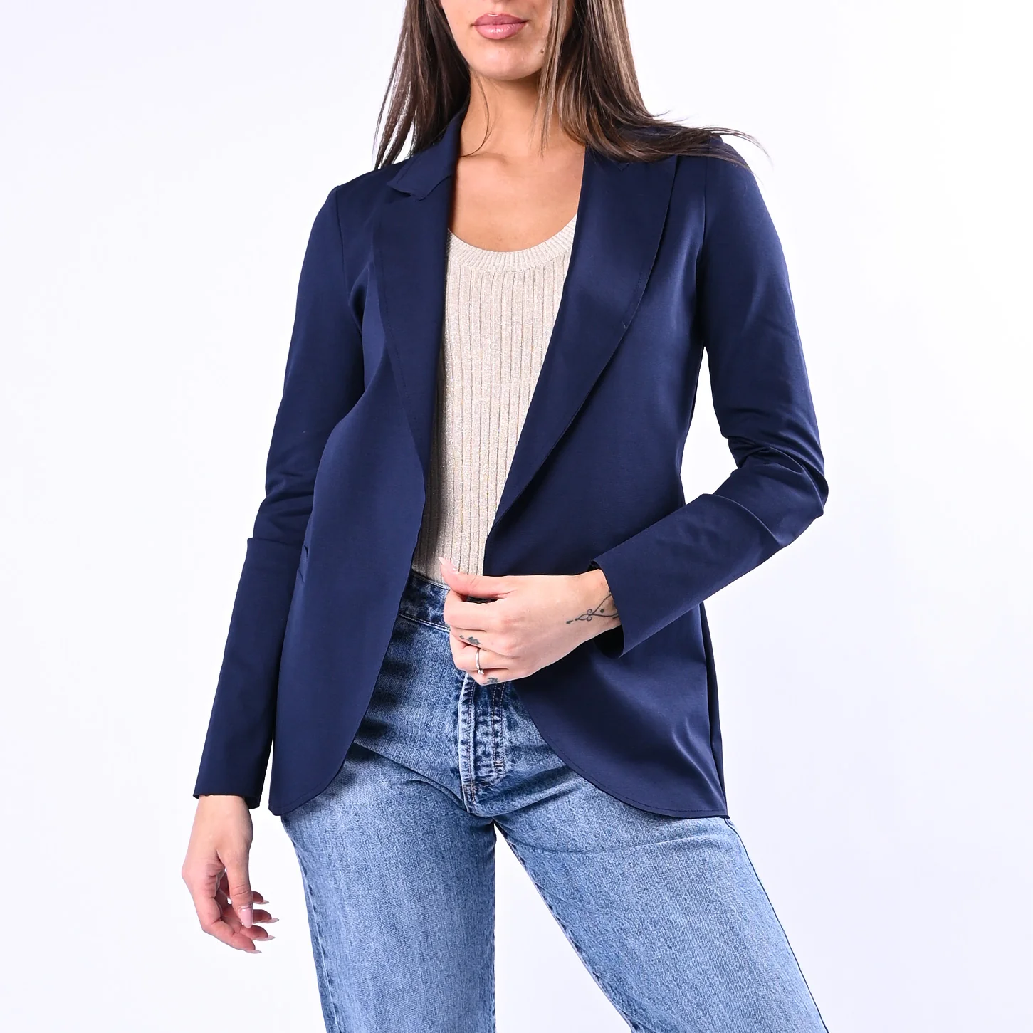 GOLD - GIACCA EASY TAGLIO VIVO PUNTO MILANO ART.374783923 - BLU