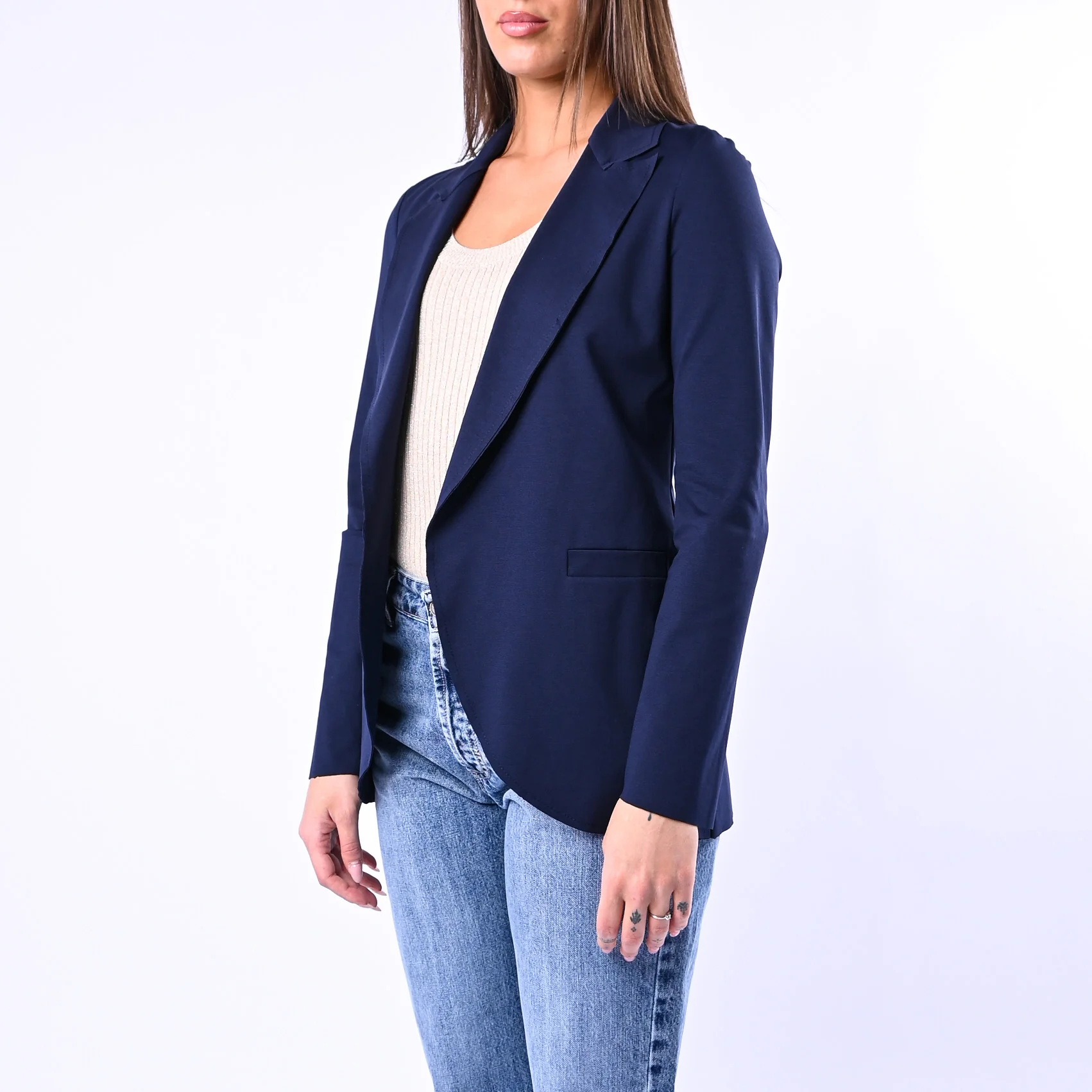 GOLD - GIACCA EASY TAGLIO VIVO PUNTO MILANO ART.374783923 - BLU - Image 3