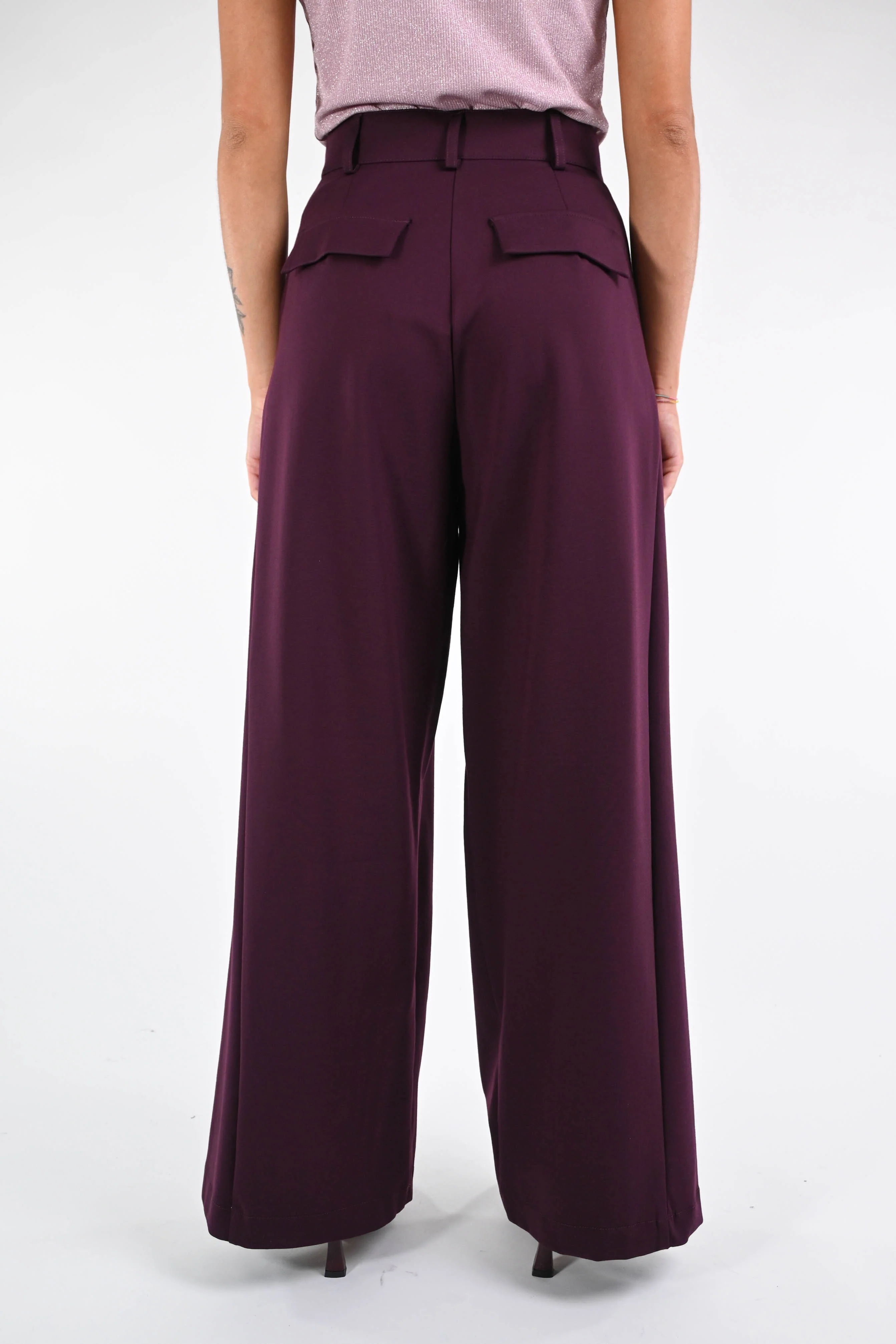 GOLD - PANTALONE BALOON PUNTO MILANO ART.17850/4594 - AMARONE - Image 4