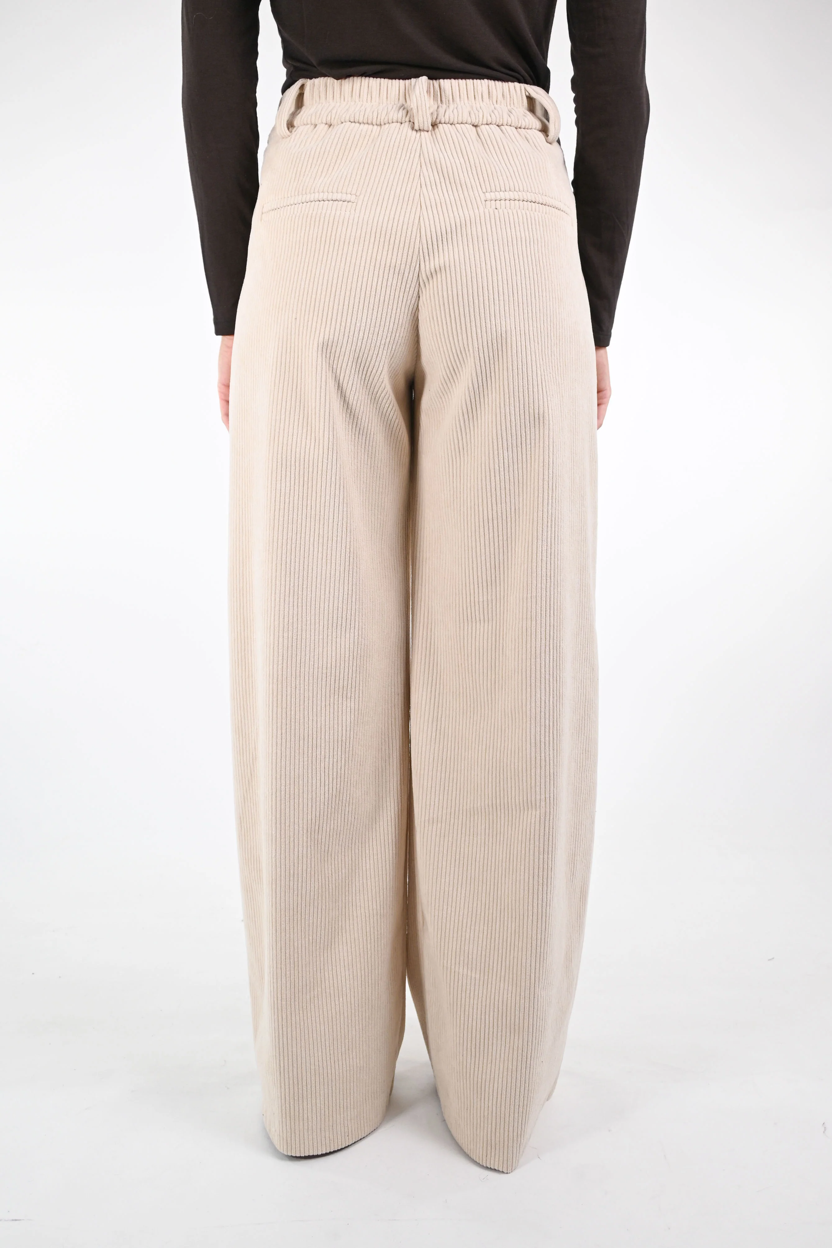 GOLD - PANTALONE PALAZZO EASY VELLUTO ART.17312/4497 - PANNA - Image 4