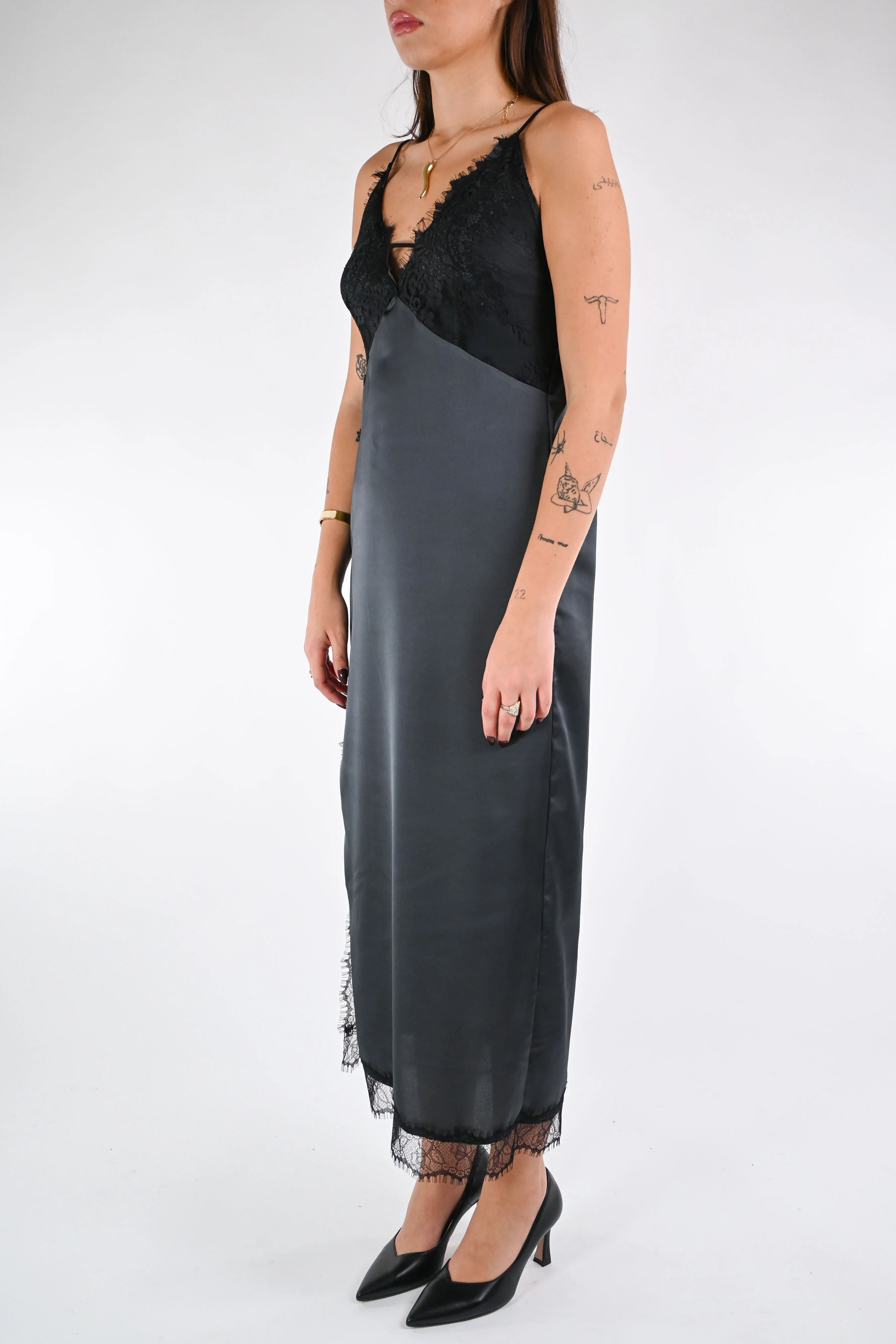 HAVEONE - ABITO SPALLINA LINGERIE ART.AFW-P062 - PIOMBO - Image 3