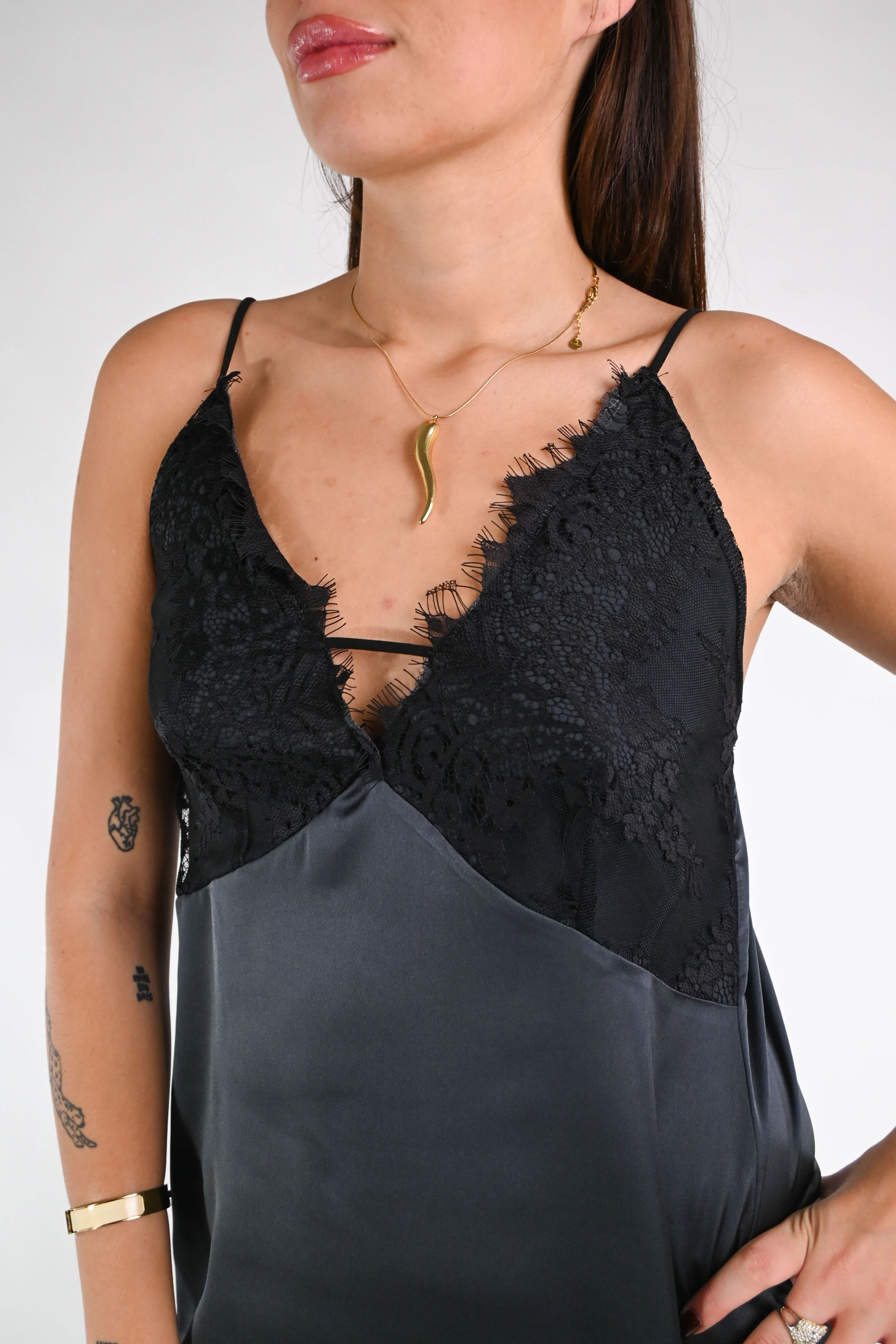 HAVEONE - ABITO SPALLINA LINGERIE ART.AFW-P062 - PIOMBO - Image 5