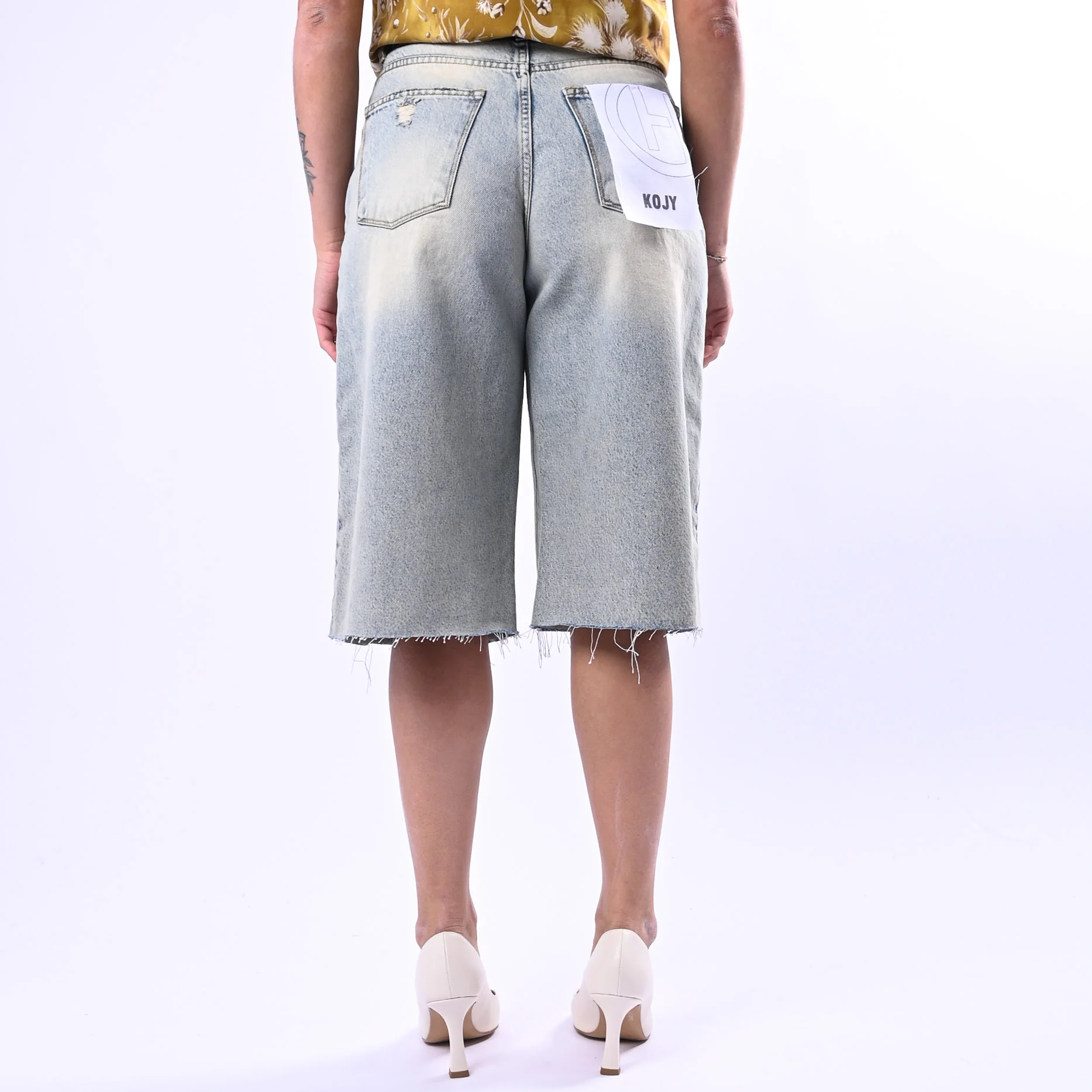 HAVEONE - BERMUDA KOJY DENIM TAGLIO VIVO ART.PLS-Q032 - LAVAGGIO AL THE' - Image 4
