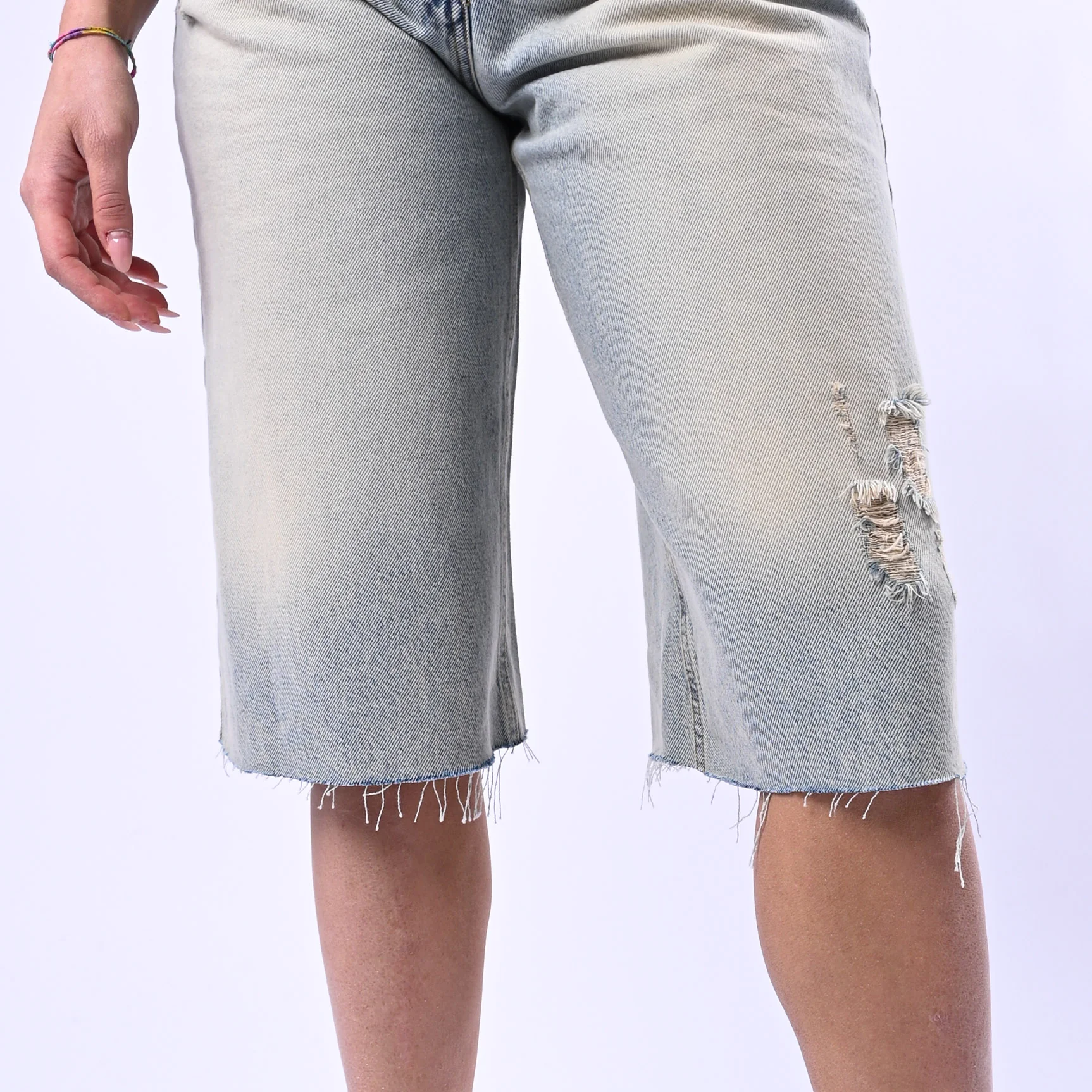 HAVEONE - BERMUDA KOJY DENIM TAGLIO VIVO ART.PLS-Q032 - LAVAGGIO AL THE' - Image 5