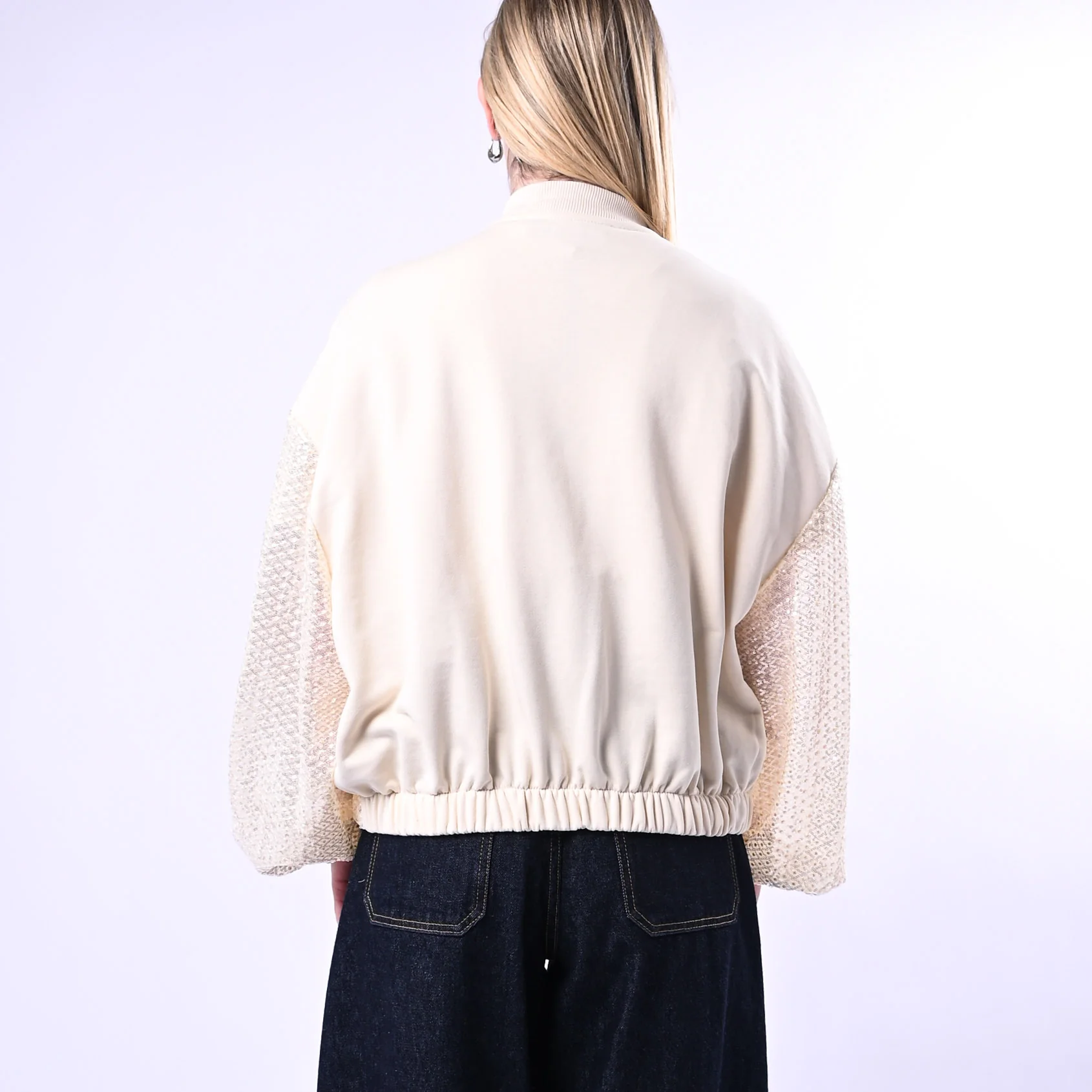 HAVEONE - BOMBER IN FELPA CON PAILLETTES ART.KNO-Q046 - BURRO - Image 4