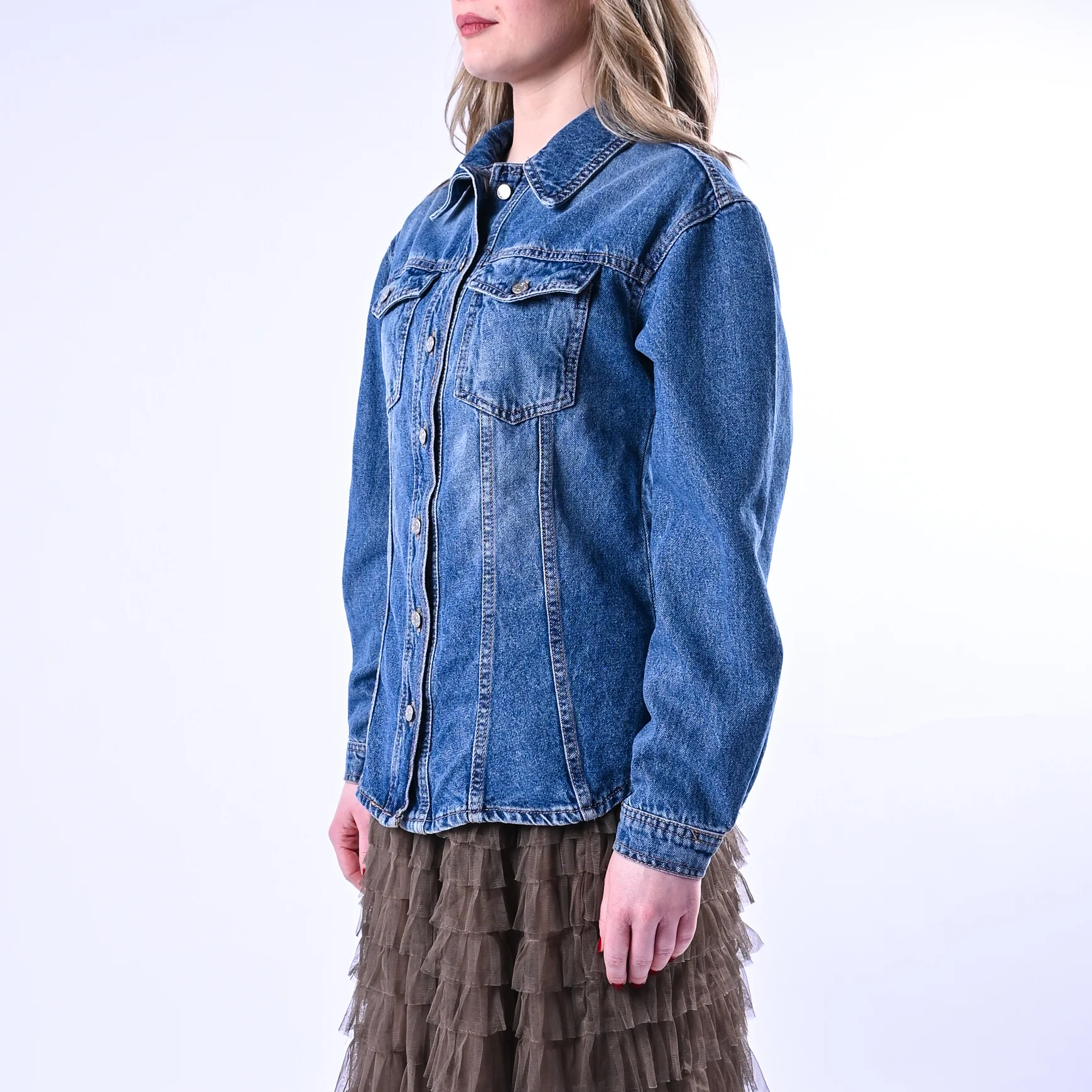 HAVEONE - CAMICIA DENIM SFIANCATA ART.CGZ-Q075 - LAVAGGIO MEDIO - Image 3