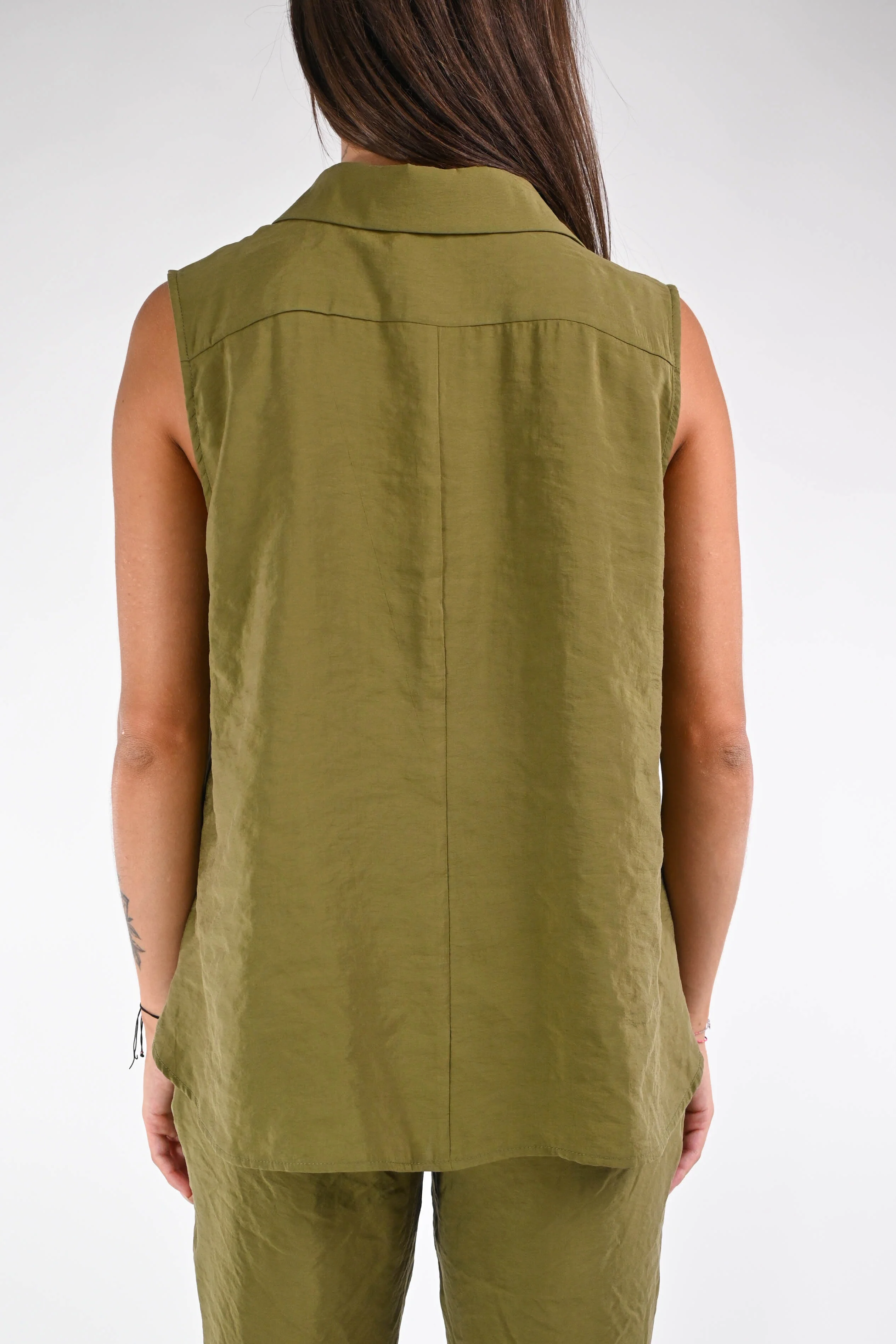 HAVEONE - CAMICIA SVASATA MODAL ART.CPA-N431 - MILITARE - Image 4
