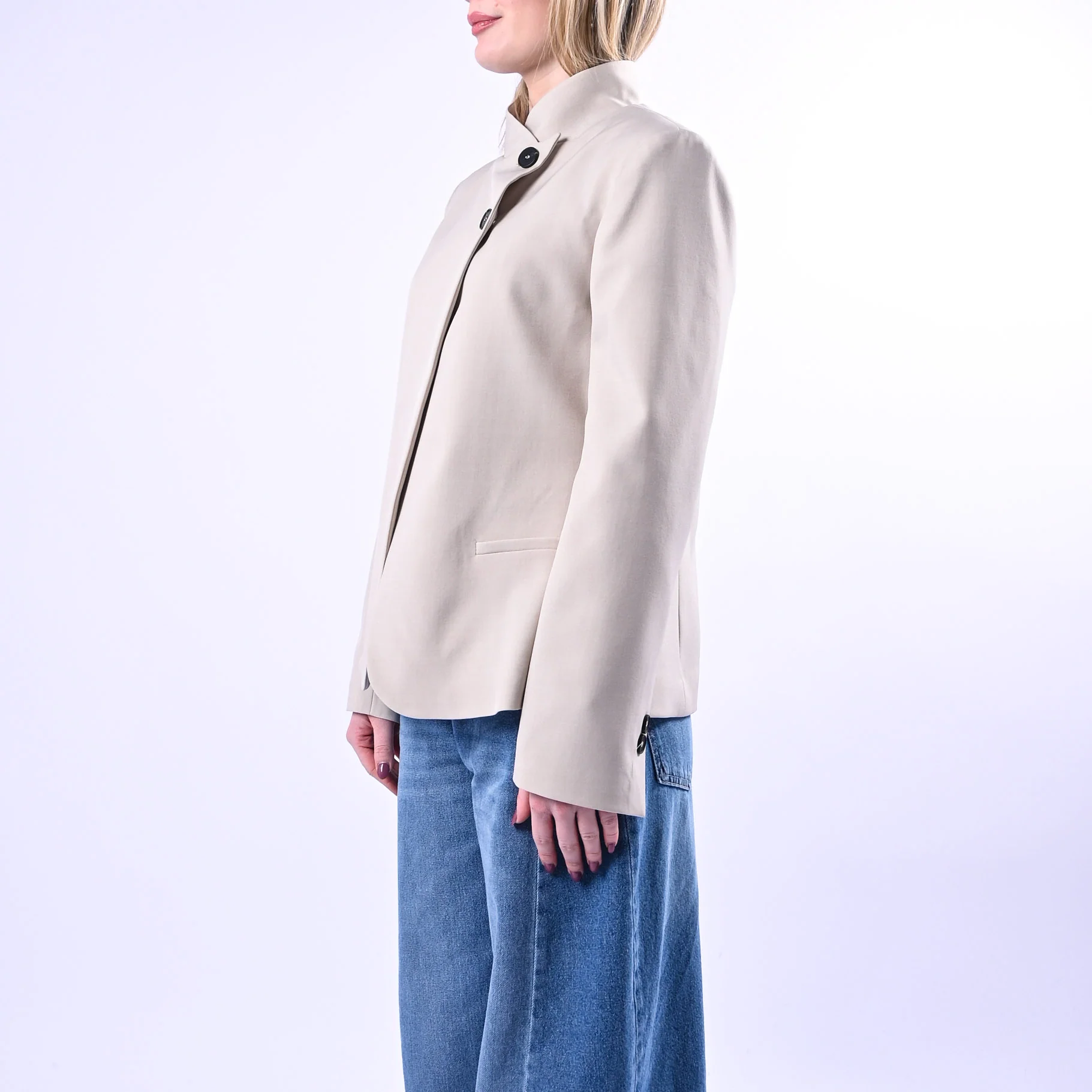 HAVEONE - GIACCA COREANA BOTTONI SPOSTATI ART.JMN-Q090 - BEIGE - Image 3