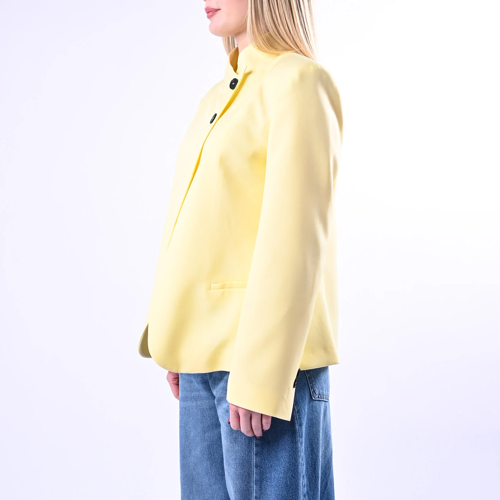 HAVEONE - GIACCA COREANA BOTTONI SPOSTATI ART.JMN-Q090 - GIALLO - Image 3