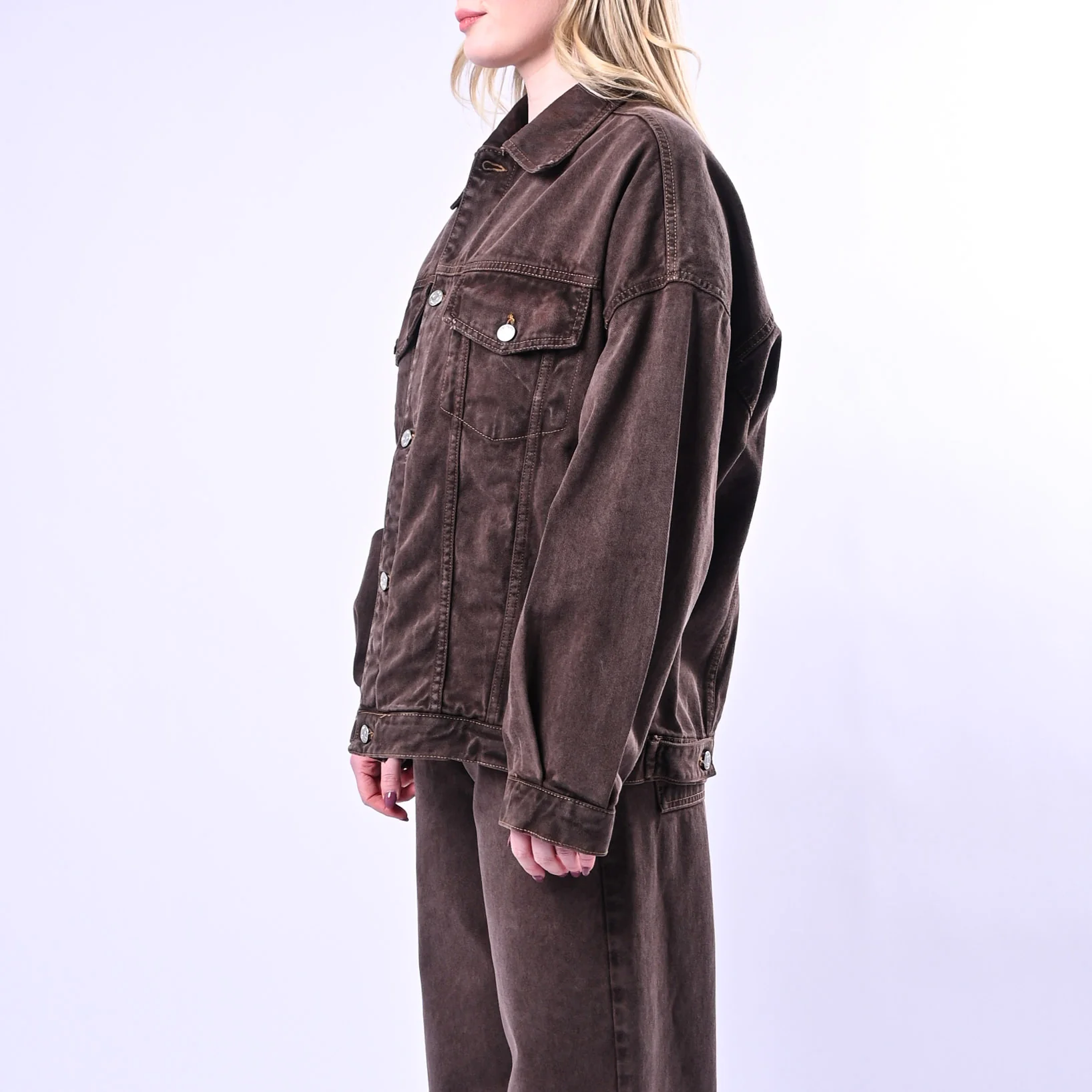 HAVEONE - GIUBBINO BULL DENIM LAVATO ART.KGZ-Q020 - MORO - Image 4
