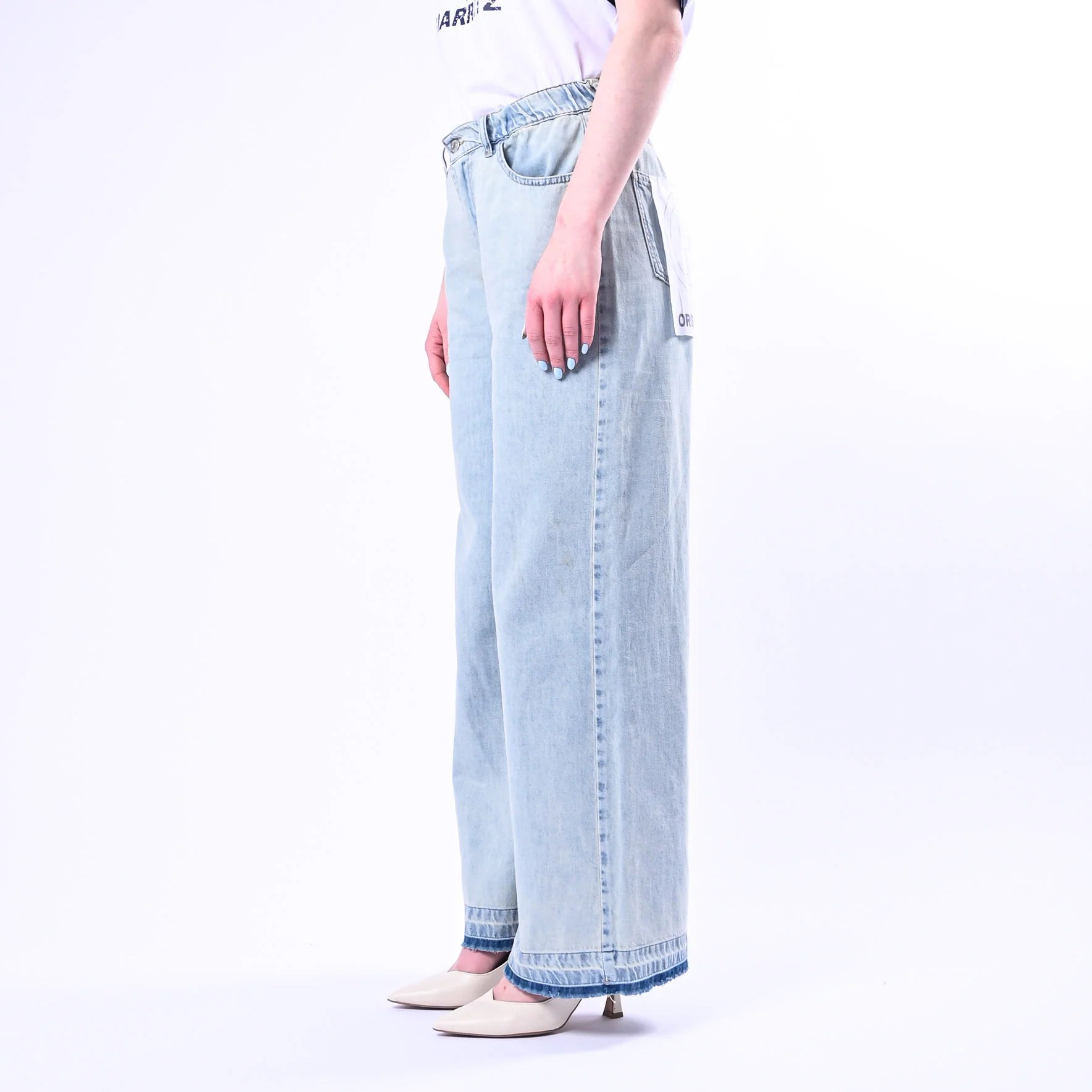 HAVEONE - JEANS ORISSA WIDE LEG ELASTICO IN VITA ART.PGZ-Q288 - JEANS CHIARO - Image 3